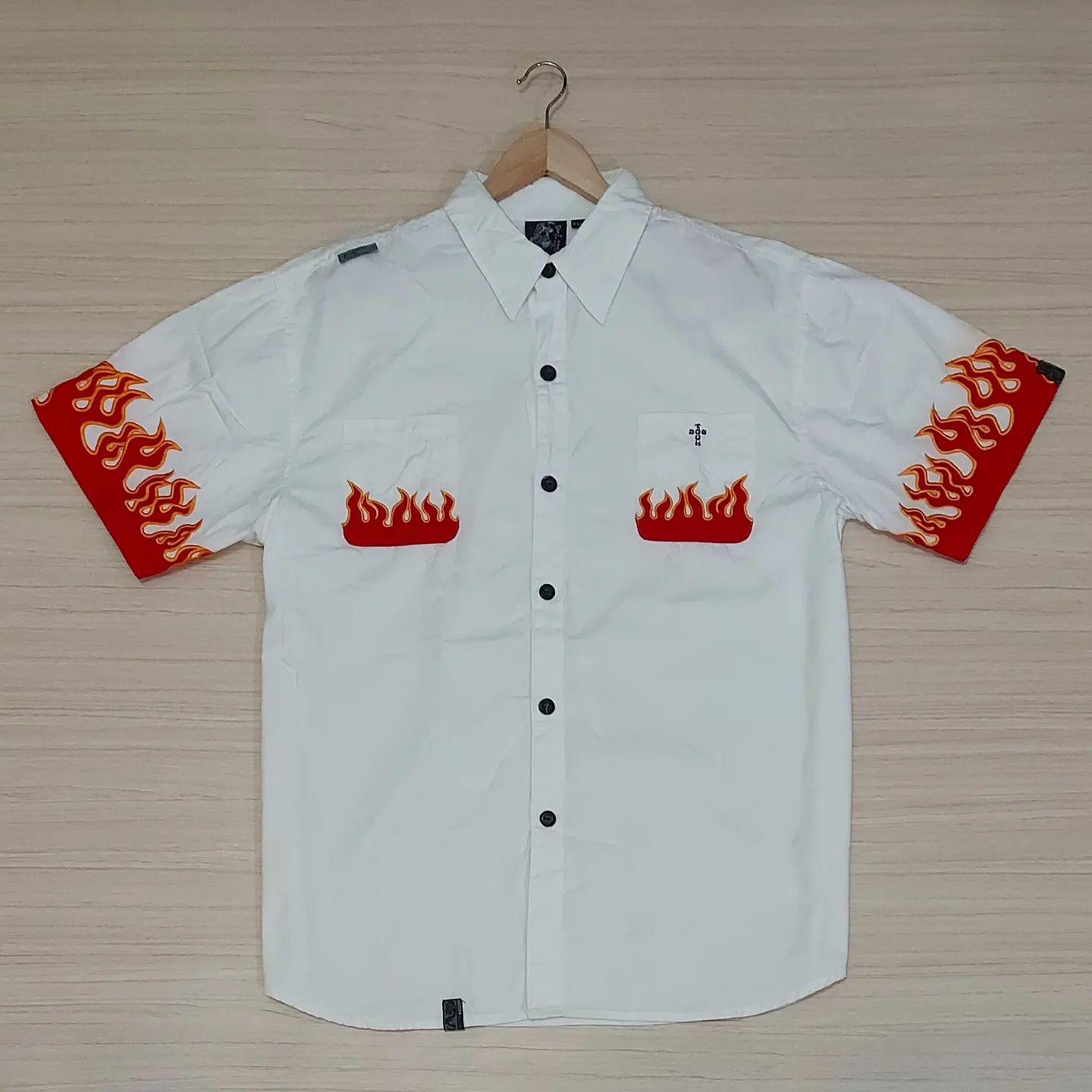 Dogtown DOG TOWN Black Dragon Flame Button Shirt Size US XL / EU 56 / 4 - 1 Thumbnail