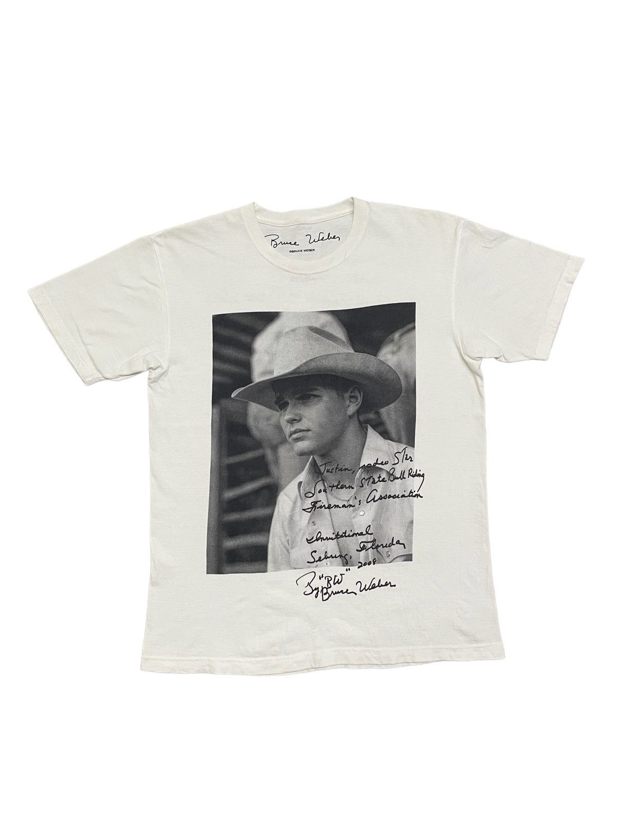 image of Pop Magazine x Vintage Bruce Weber Biotop 10 Culture Tees in White, Men's (Size Large)