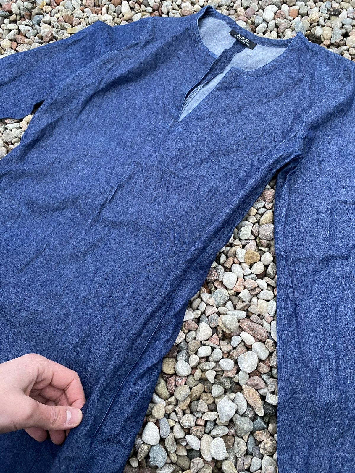 A.P.C. × Vintage A.P.C. Denim Dress With Pockets Vintage 90s Size S / US 4 / IT 40 - 5 Thumbnail