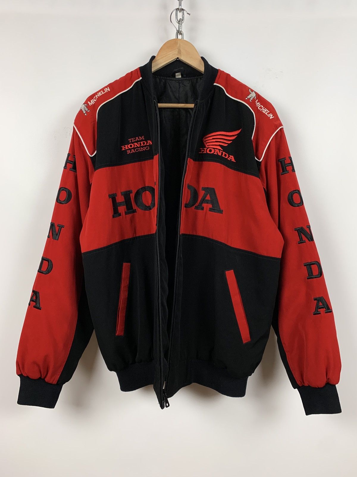 Formula 1 Vintage Honda Team Racing Michelin Bomber Jacket Size US XL / EU 56 / 4 - 4 Thumbnail