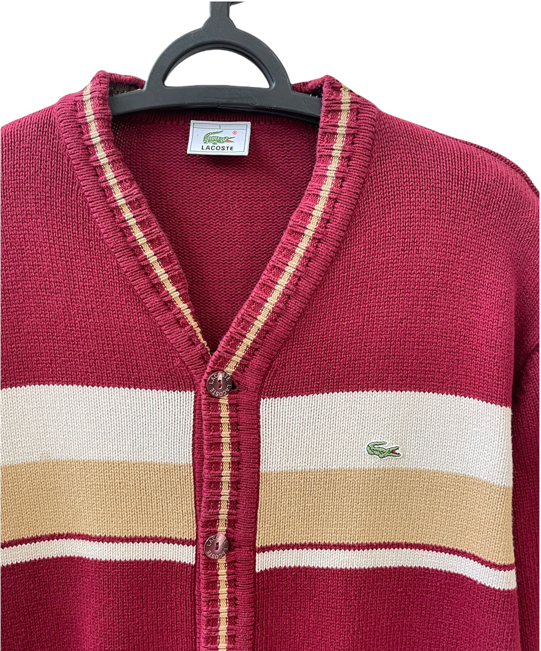 Lacoste 🔥vintage Heavy burgundy sweater cardigan Lacoste size M Size US M / EU 48-50 / 2 - 6 Thumbnail