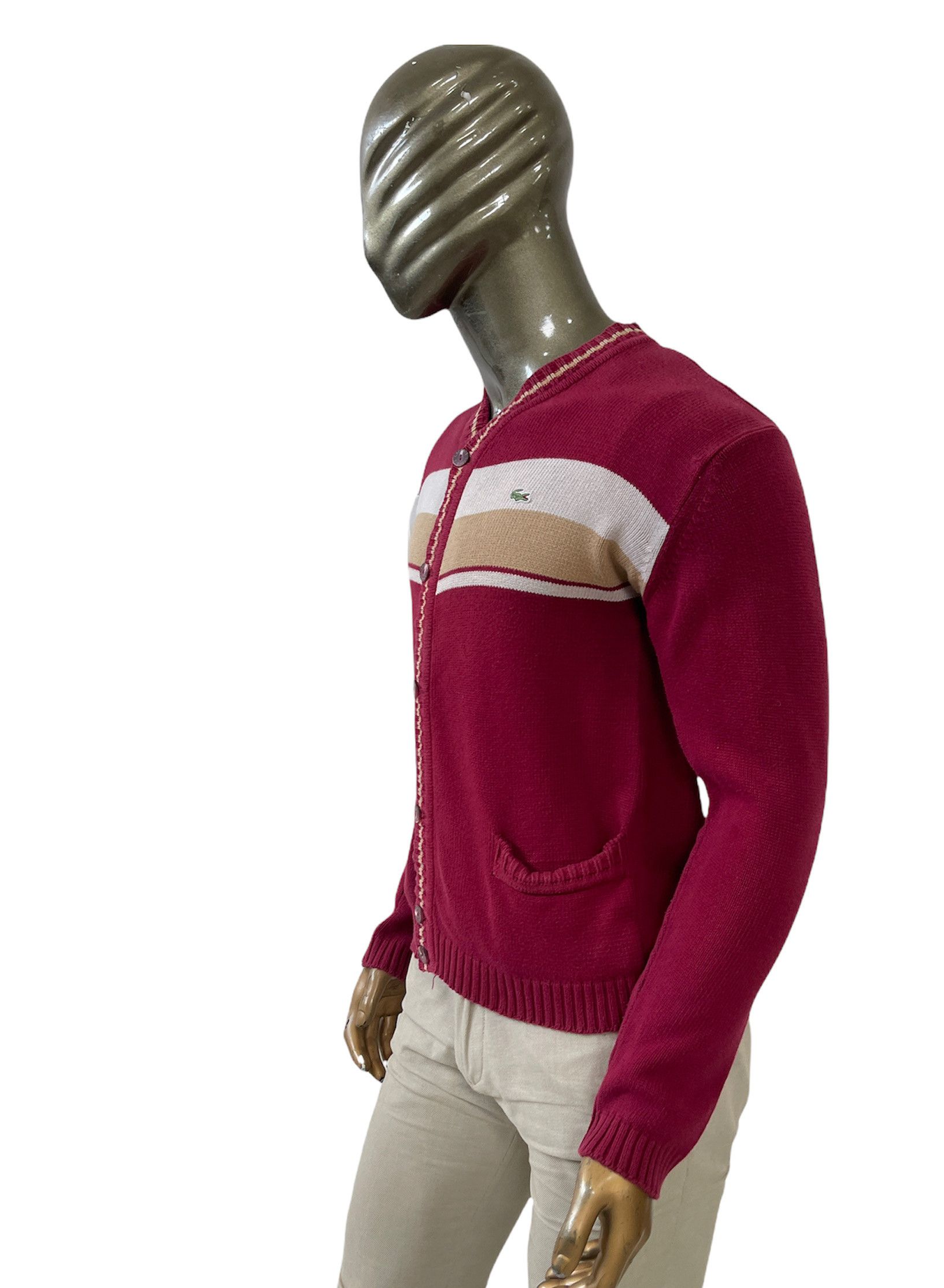 Lacoste 🔥vintage Heavy burgundy sweater cardigan Lacoste size M Size US M / EU 48-50 / 2 - 3 Thumbnail