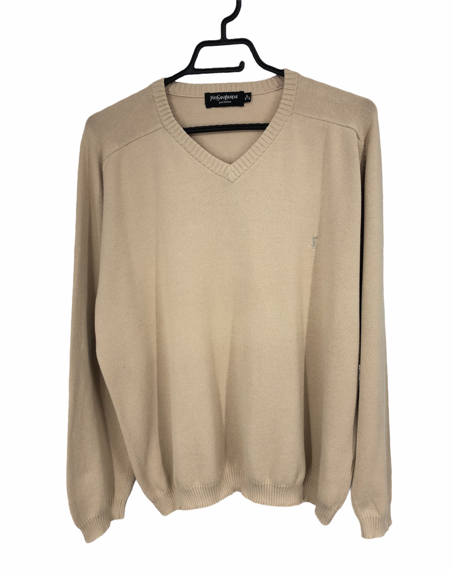 Yves Saint Laurent 🔥 Jumper sweater YSL cotton beige yves Saint Laurent L Size US L / EU 52-54 / 3 - 1 Thumbnail