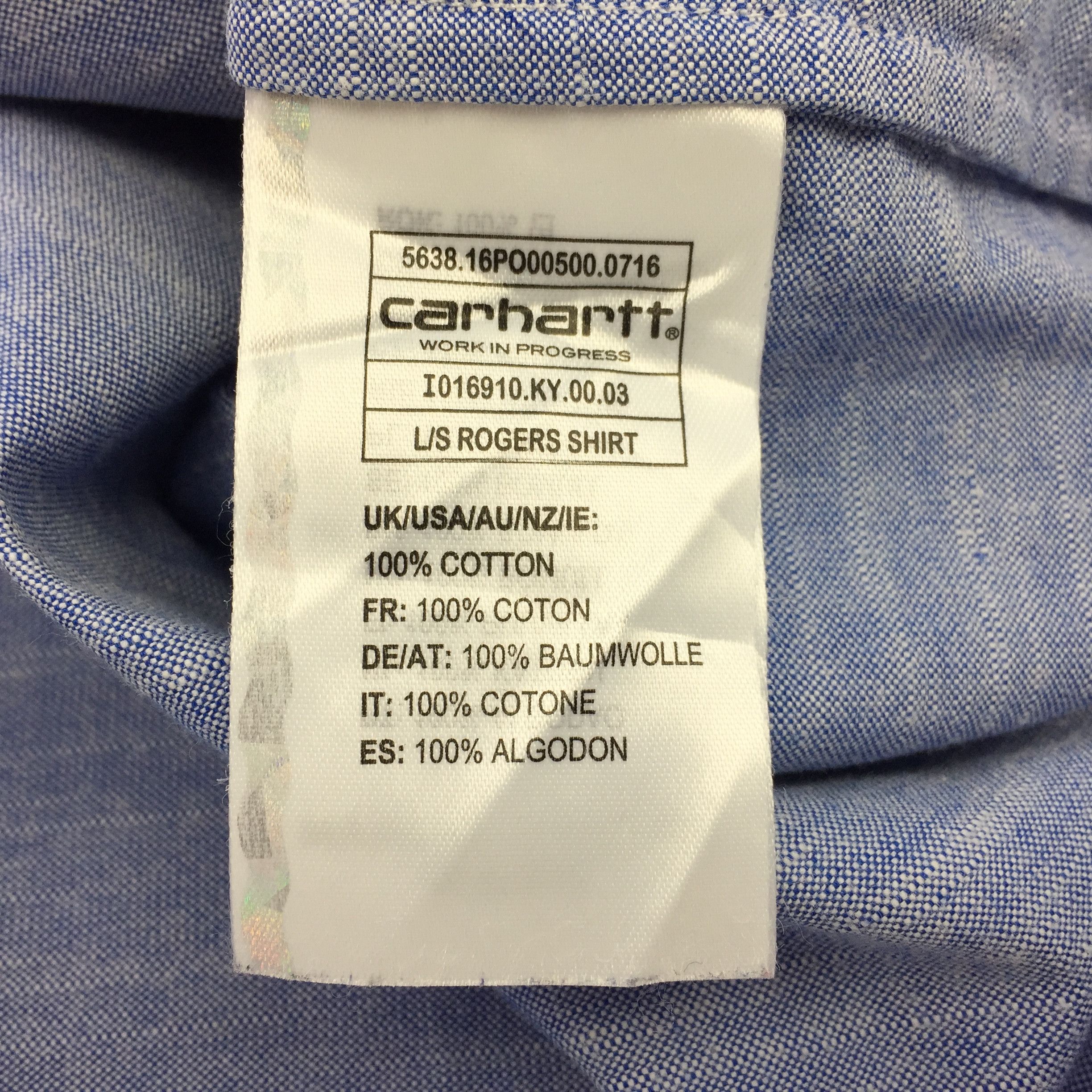 Carhartt × Carhartt Wip Carhartt L/S Rogers Shirt Slim Fit Mens Size US M / EU 48-50 / 2 - 10 Thumbnail
