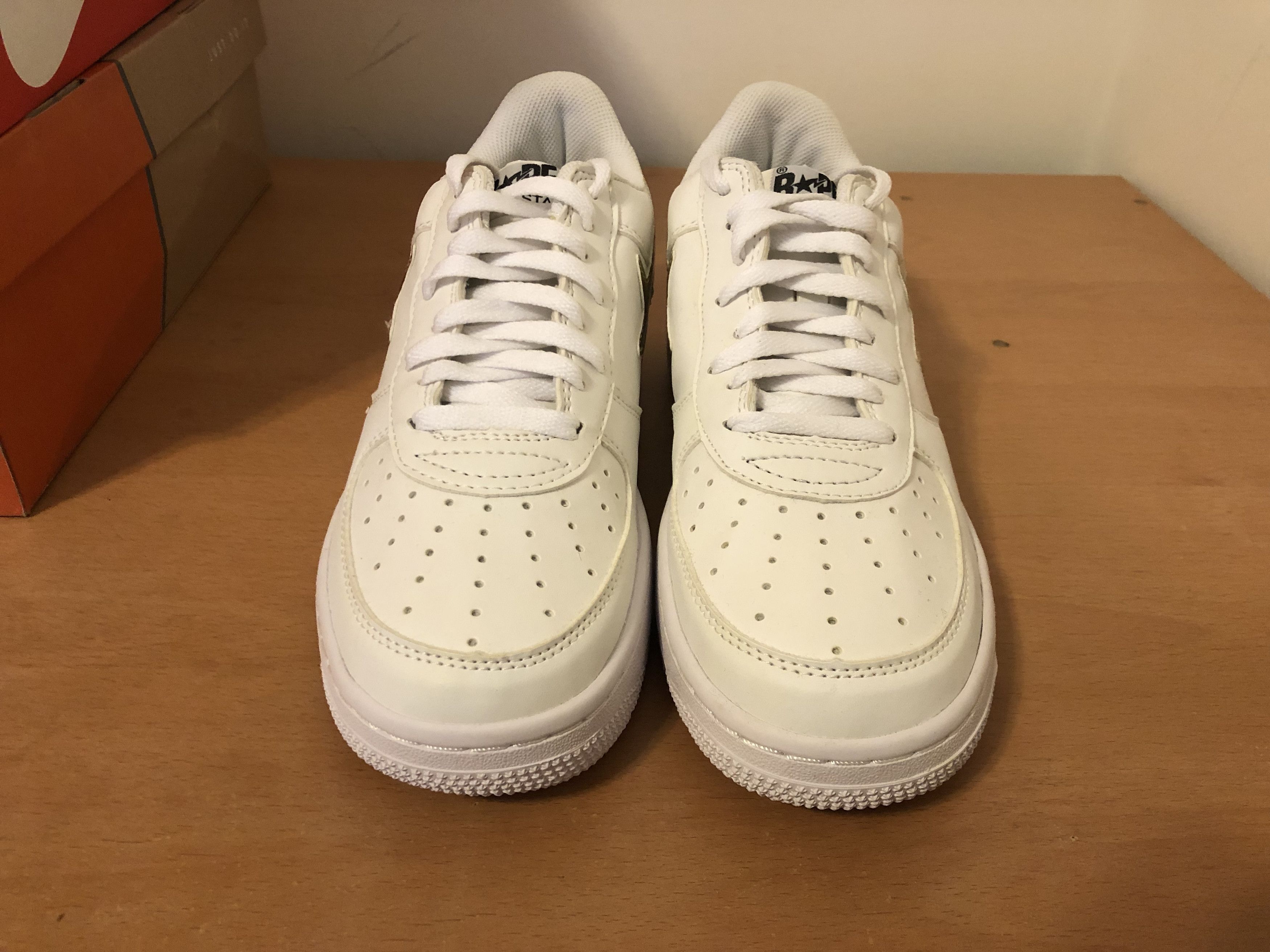 image of Bapesta White & Silver Metallic Foil Pack Shoes, Men's (Size 8.5)