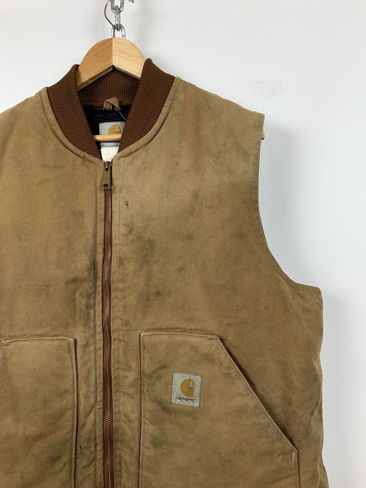 Carhartt Vintage Carhartt Quilted Workers Mustard Vest Size US XL / EU 56 / 4 - 3 Thumbnail