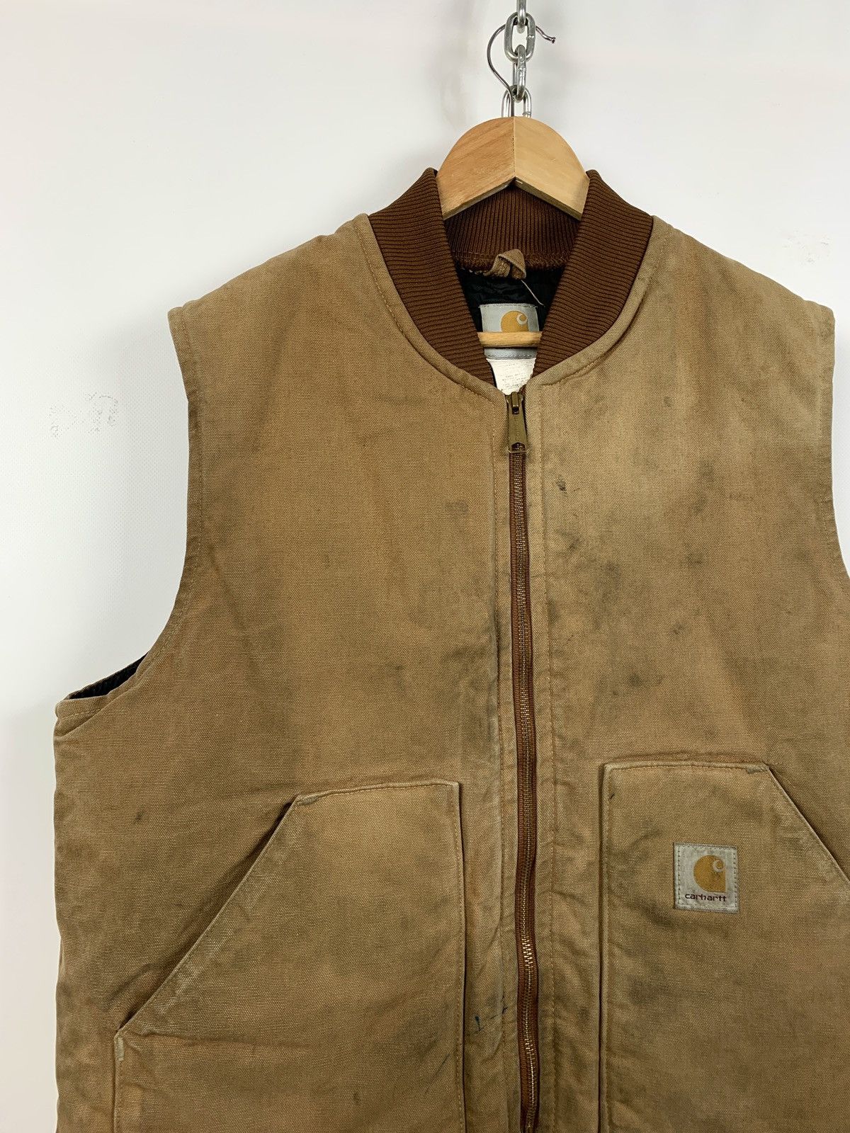 Carhartt Vintage Carhartt Quilted Workers Mustard Vest Size US XL / EU 56 / 4 - 4 Thumbnail