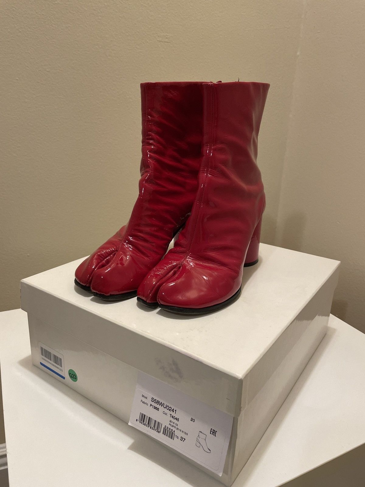 maison margiela patent boots