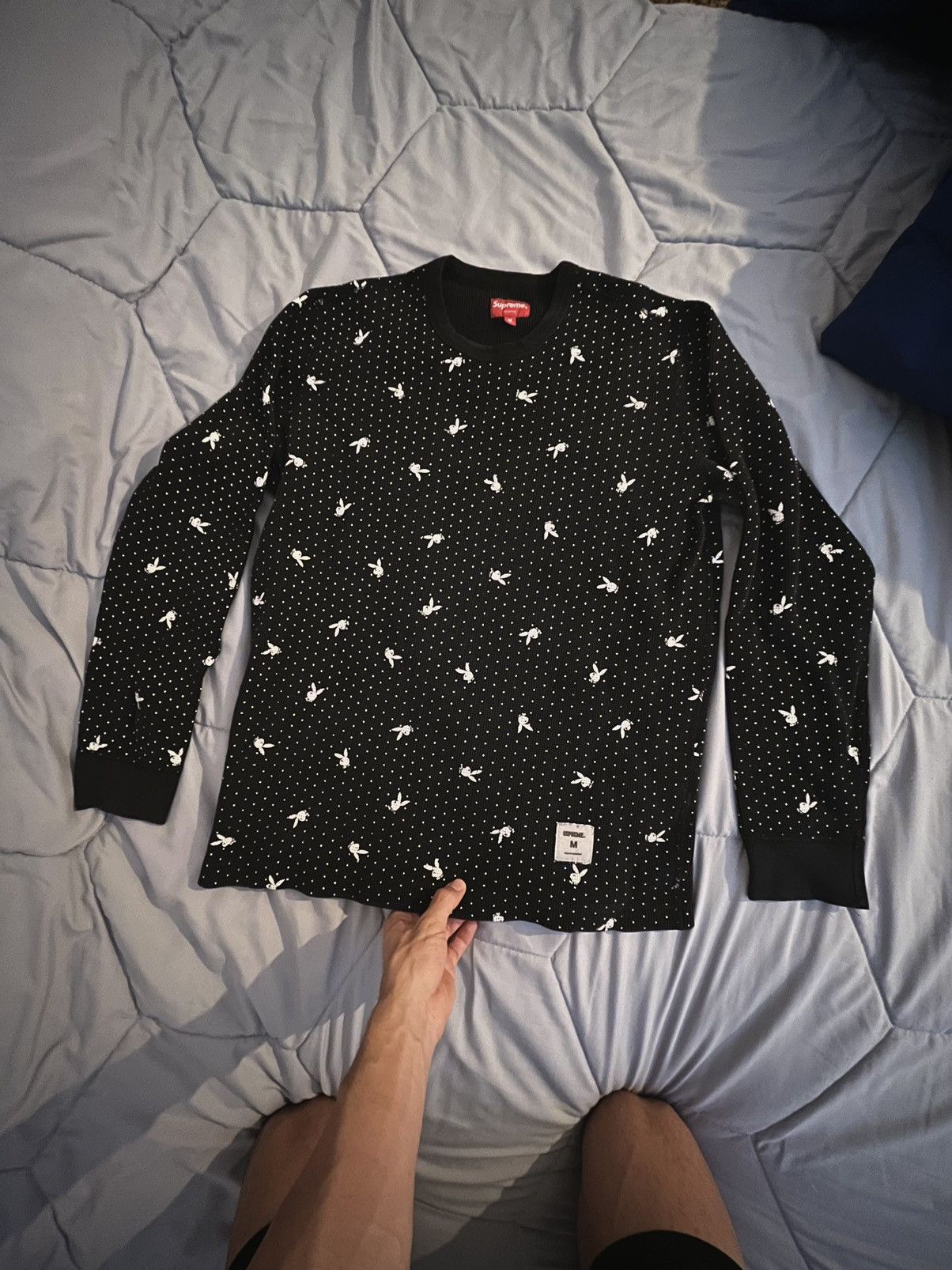 Supreme Supreme/Playboy patterned waffle thermal | Grailed