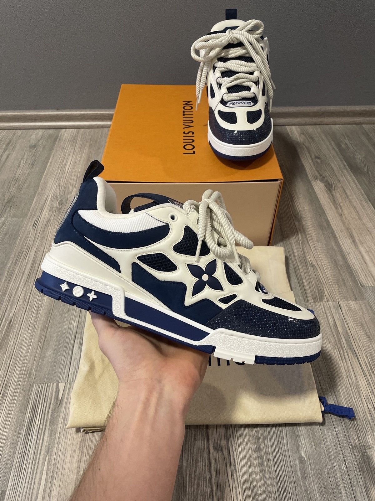 LOUIS VUITTON - Sea☆！ Louis Vuitton Louis Vuitton Skate Sneaker Trainer Marine