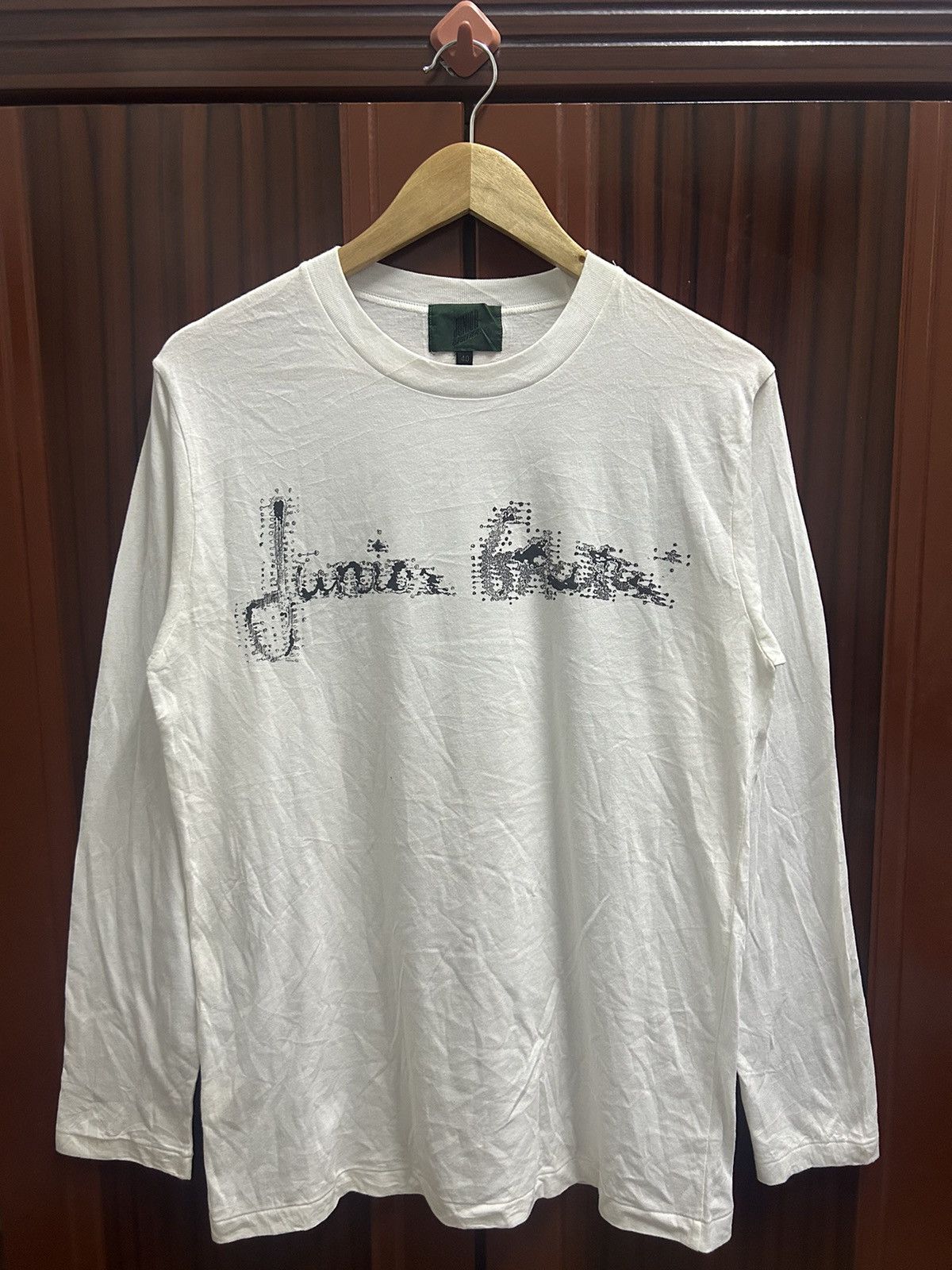 Jean Paul Gaultier Vintage Junior Gaultier Spell Out Logo Long Sleeve Tee Size US M / EU 48-50 / 2 - 1 Thumbnail