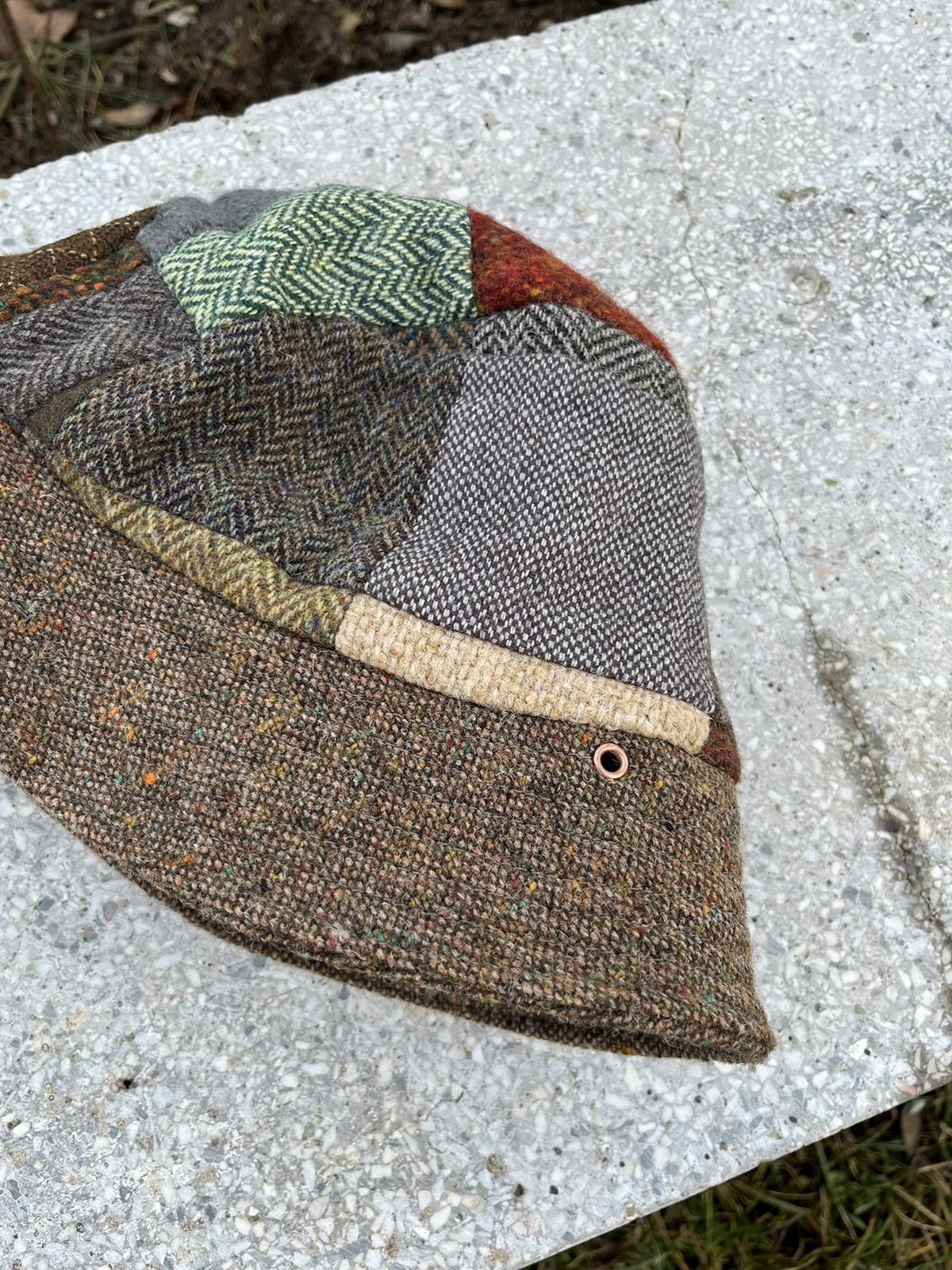 Vintage Vintage Handcrafted by Hanna Hats Patchwork Tweed Bucket Hat Size ONE SIZE - 17 Thumbnail