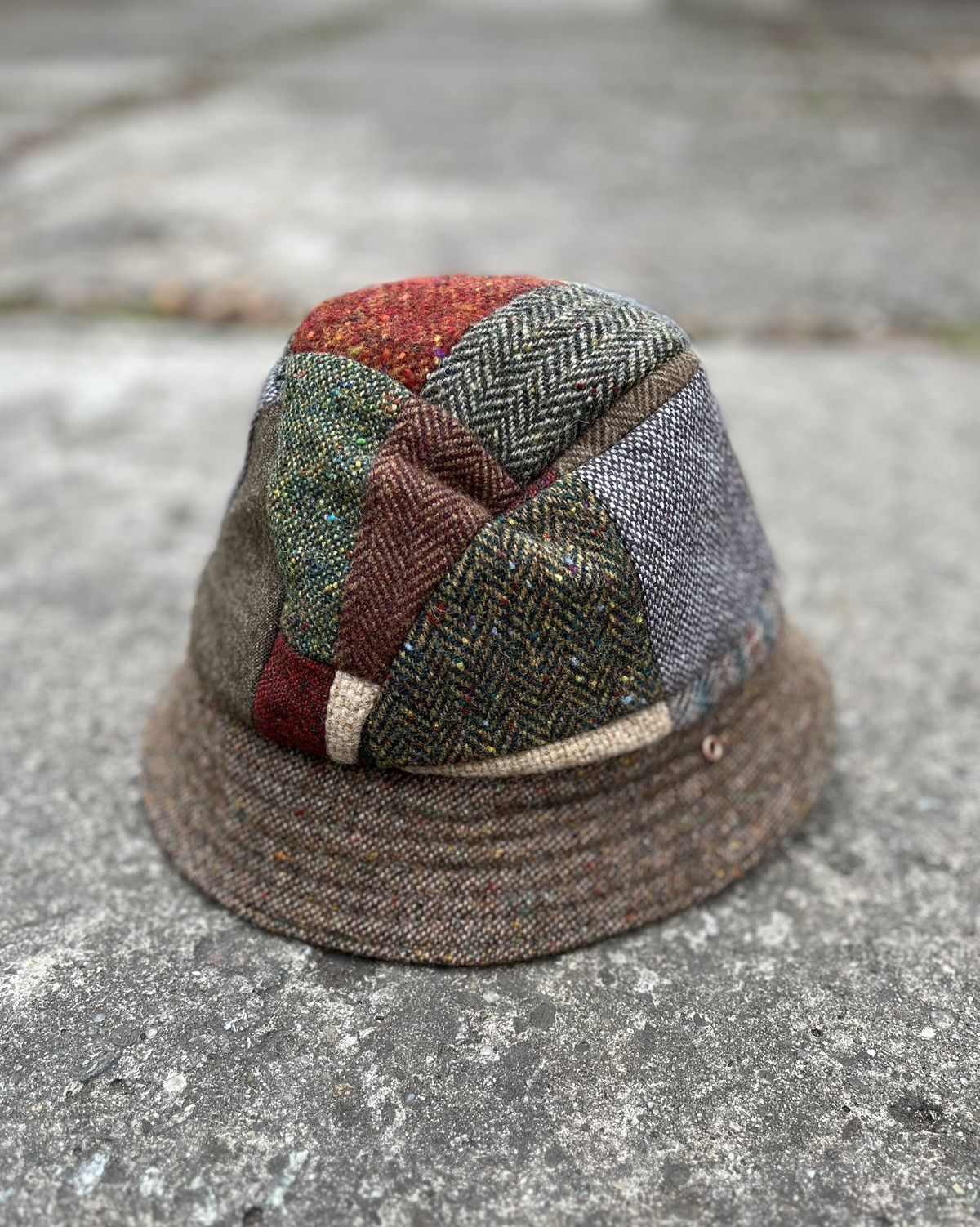Vintage Vintage Handcrafted by Hanna Hats Patchwork Tweed Bucket Hat Size ONE SIZE - 1 Thumbnail