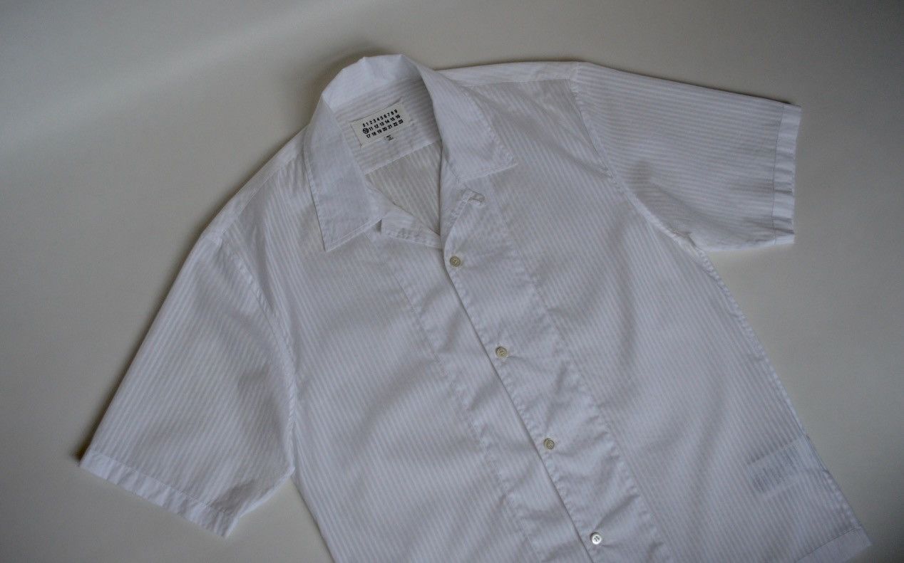 Maison Margiela S/S 20 Sample Striped Camp Collar Shirt Size US M / EU 48-50 / 2 - 4 Thumbnail