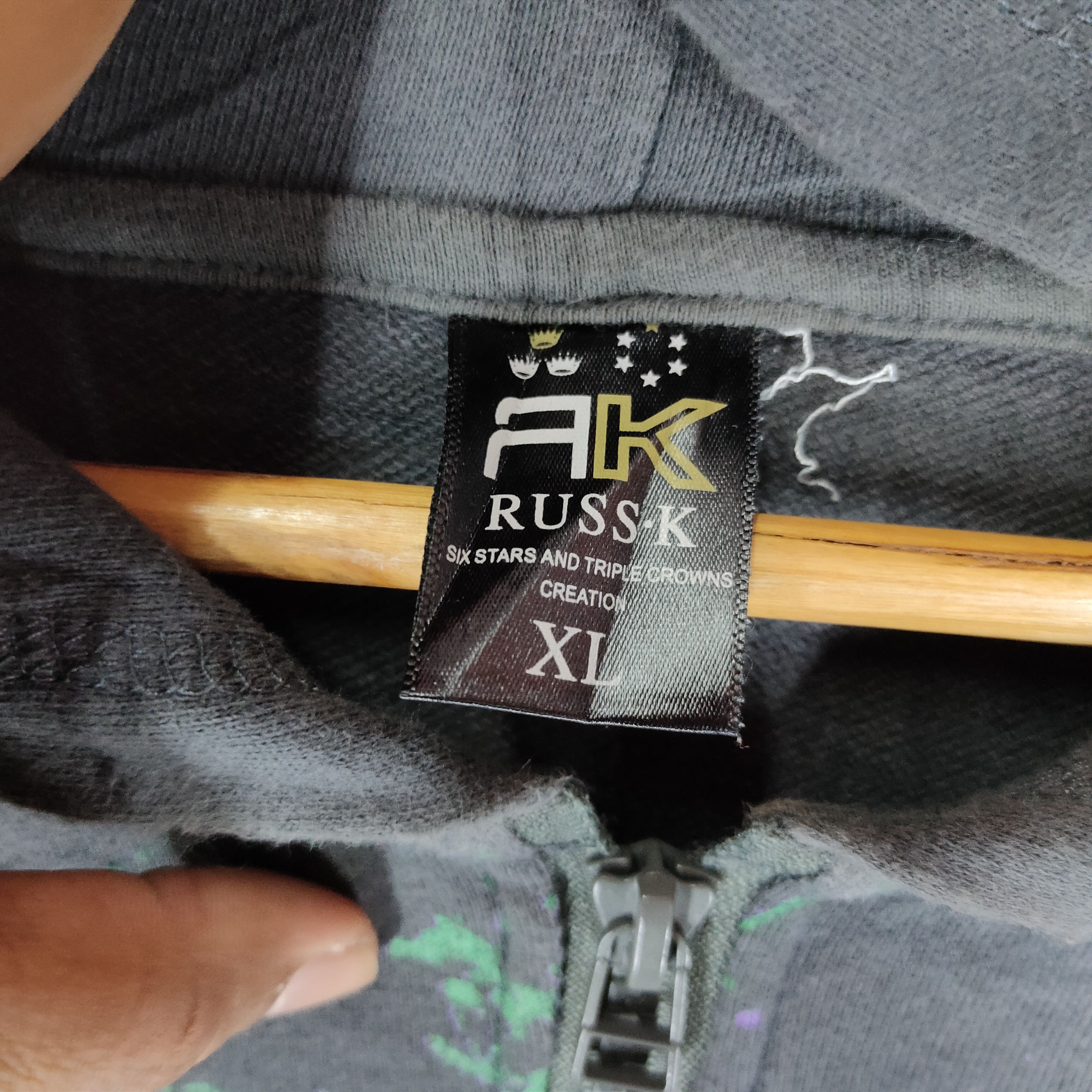 Other RUSS-K Big Logo Front Back Full Zipper Hoodie Sweater Size US L / EU 52-54 / 3 - 6 Thumbnail