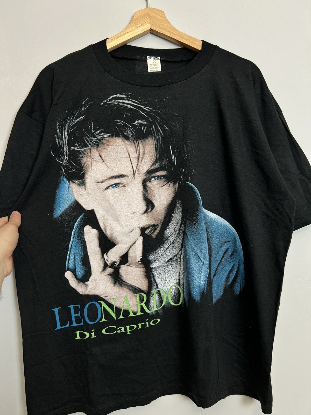 Vintage Vintage 90s Leonardo Dicaprio Leo Movie Rap Tee Rare Hype Size US L / EU 52-54 / 3 - 3 Thumbnail