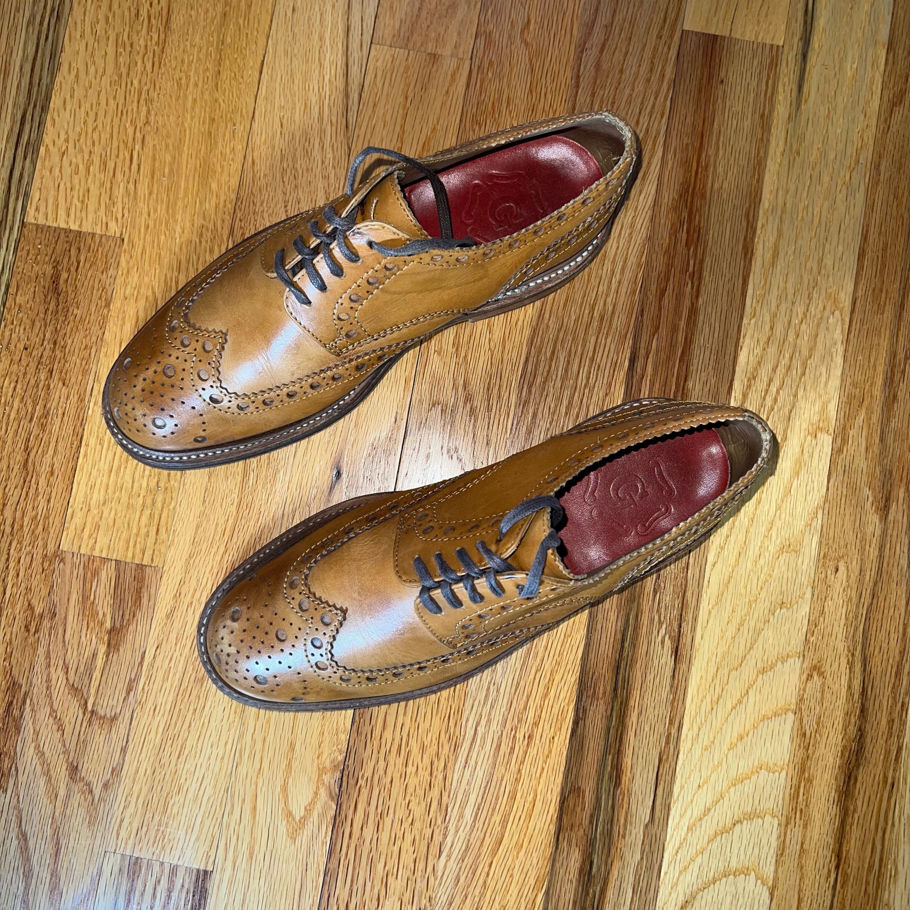 Grenson GRENSON ARCHIE TAN BROGUES MEN'S SIZE 8 TRIPLE LEATHER SOLES Size US 8 / EU 41 - 2 Thumbnail
