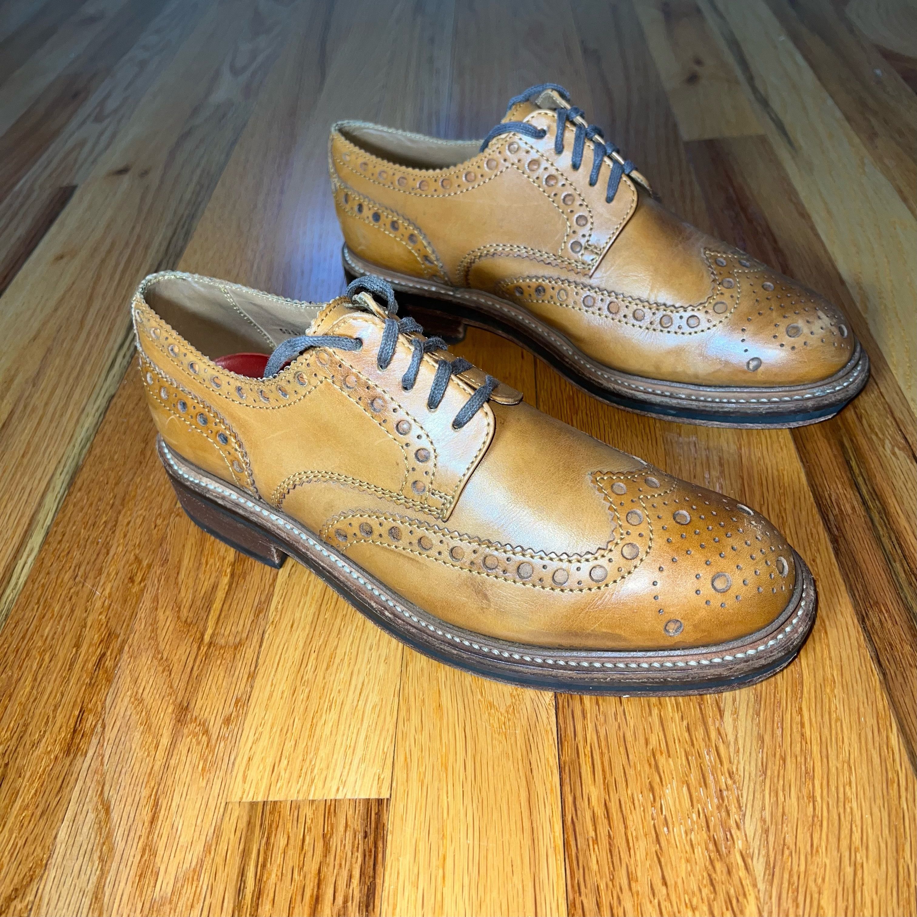 Grenson GRENSON ARCHIE TAN BROGUES MEN'S SIZE 8 TRIPLE LEATHER SOLES Size US 8 / EU 41 - 3 Thumbnail