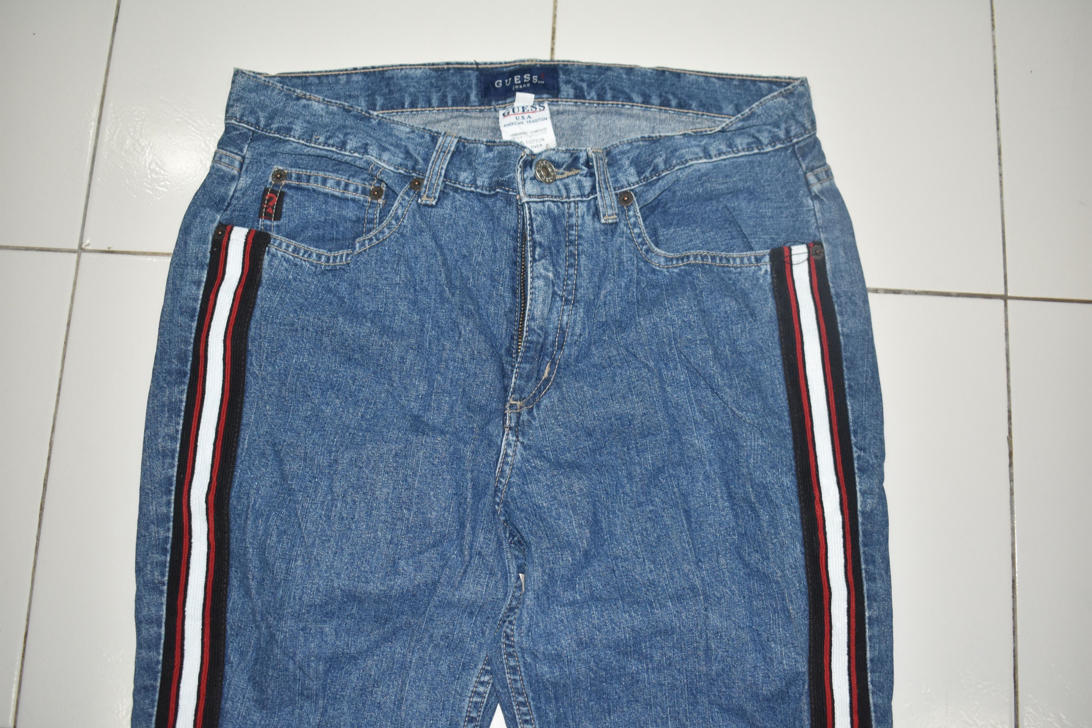 Guess × If Six Was Nine × Vintage Vintage Guess Stripe Jeans Size US 29 - 2 Thumbnail