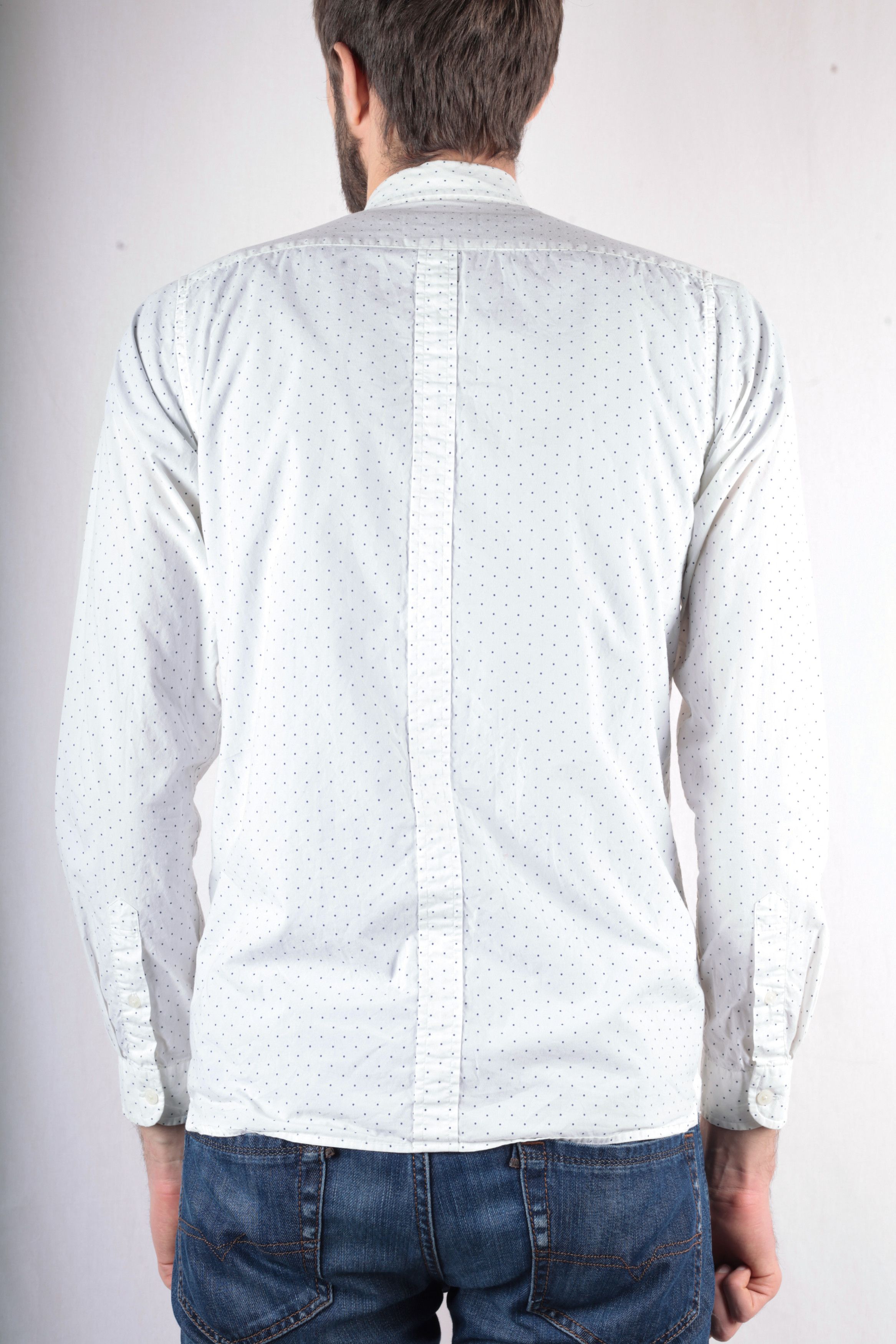 Fred Perry Fred Perry White Dotted Long Sleeve Shirt Size S Slim Fit Size US S / EU 44-46 / 1 - 3 Thumbnail