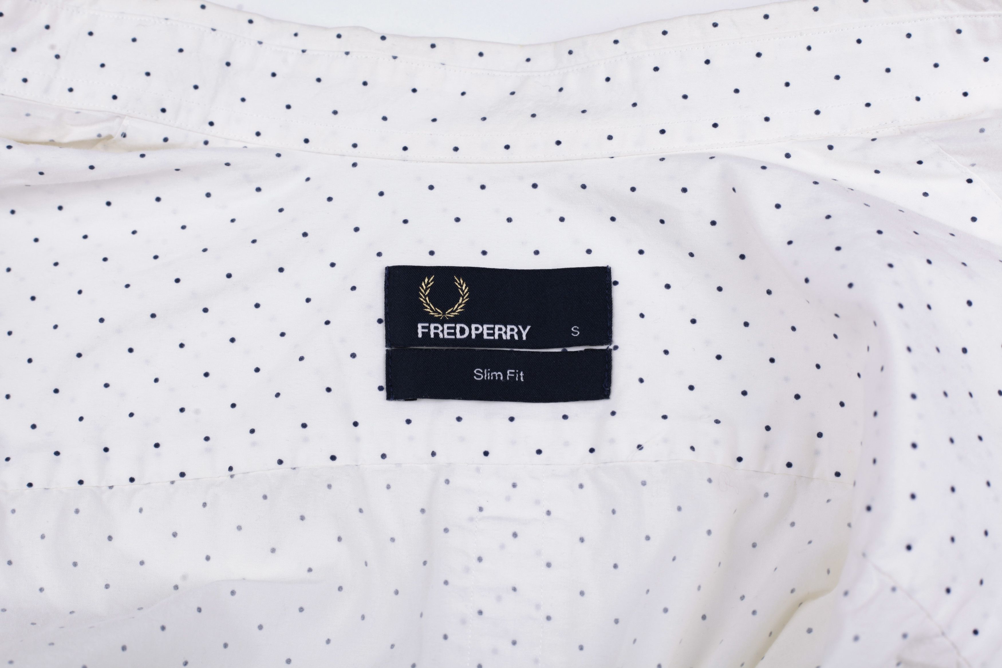 Fred Perry Fred Perry White Dotted Long Sleeve Shirt Size S Slim Fit Size US S / EU 44-46 / 1 - 4 Thumbnail