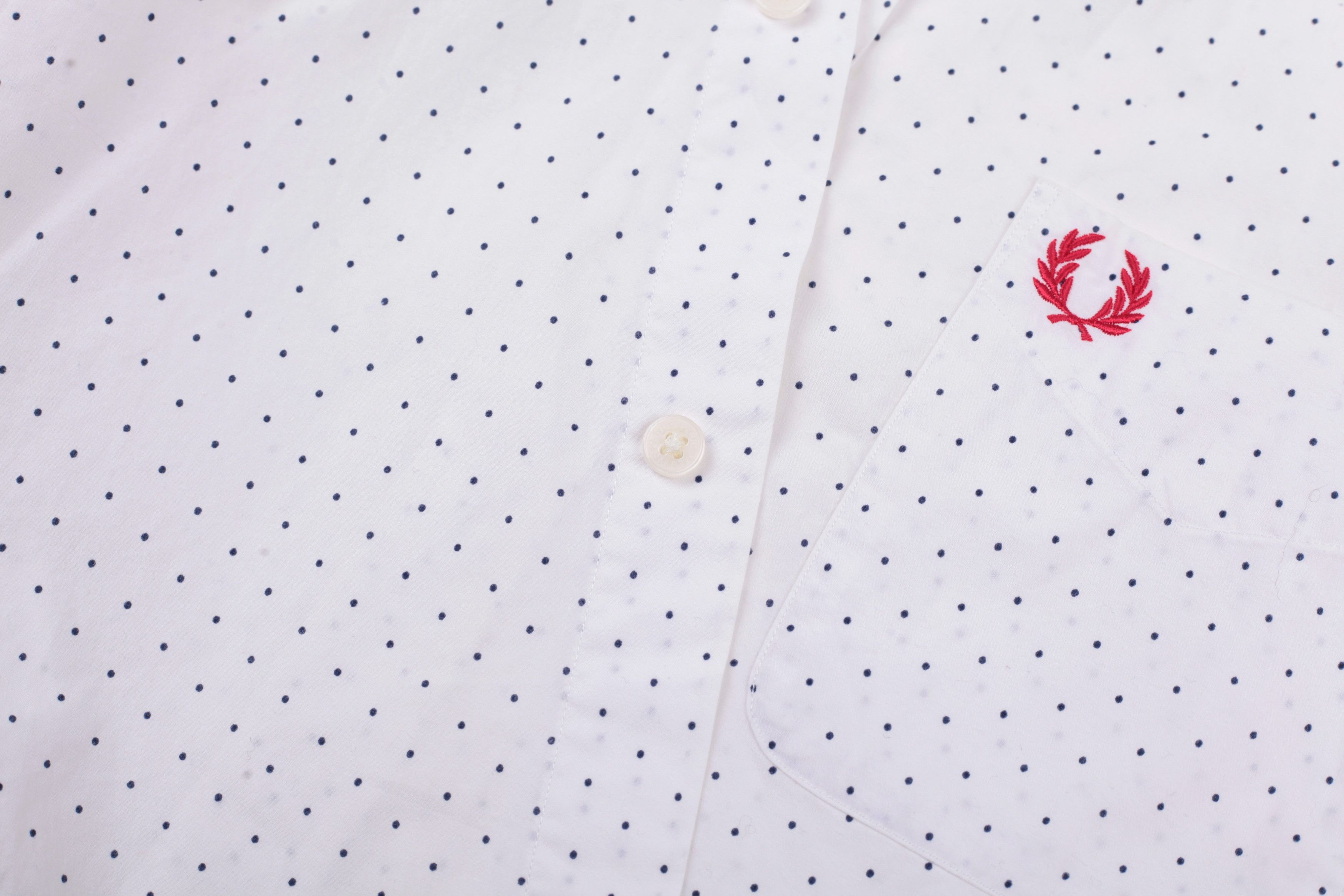 Fred Perry Fred Perry White Dotted Long Sleeve Shirt Size S Slim Fit Size US S / EU 44-46 / 1 - 6 Thumbnail