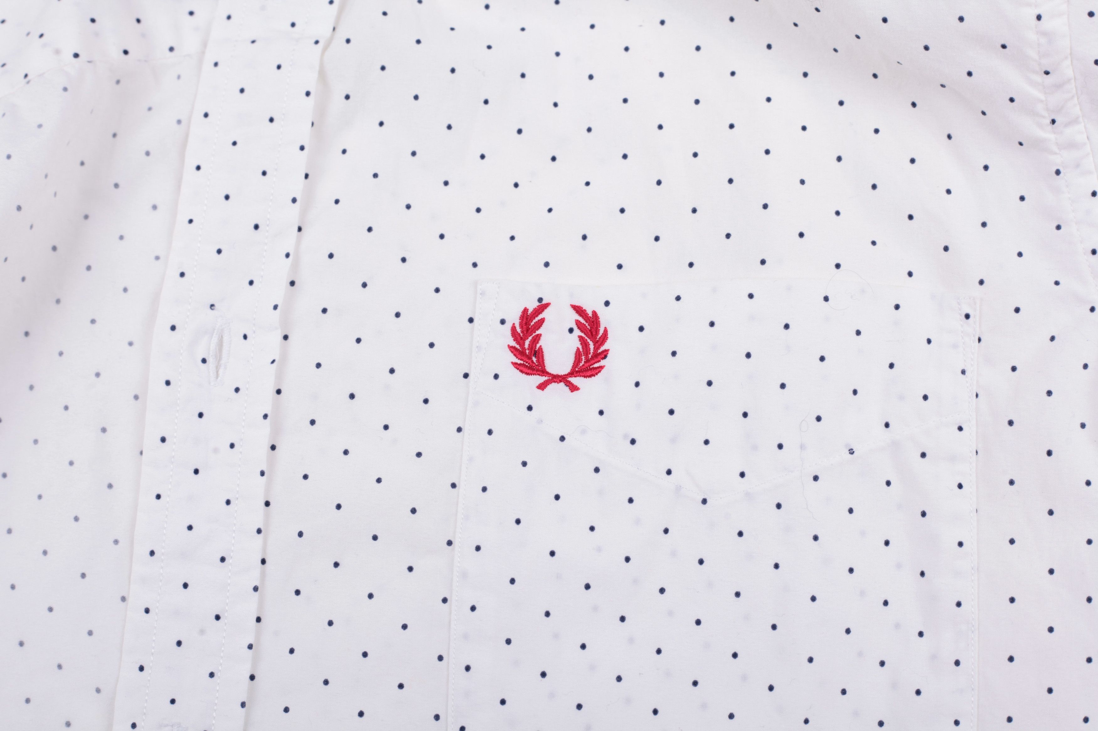 Fred Perry Fred Perry White Dotted Long Sleeve Shirt Size S Slim Fit Size US S / EU 44-46 / 1 - 5 Thumbnail
