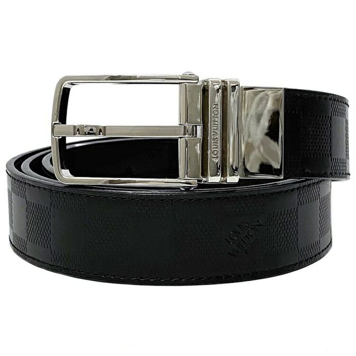 Louis Vuitton Black Damier Infini Leather Boston Reversible Belt