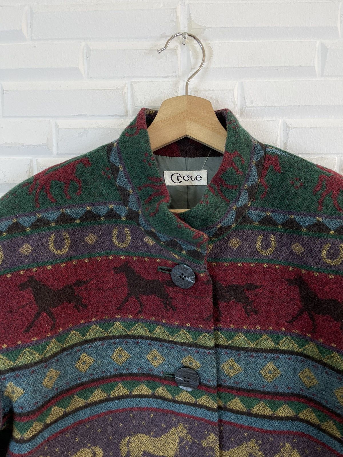 Vintage Vintage Cropped Wool Jacket Aztec Native Design Size US M / EU 48-50 / 2 - 3 Thumbnail