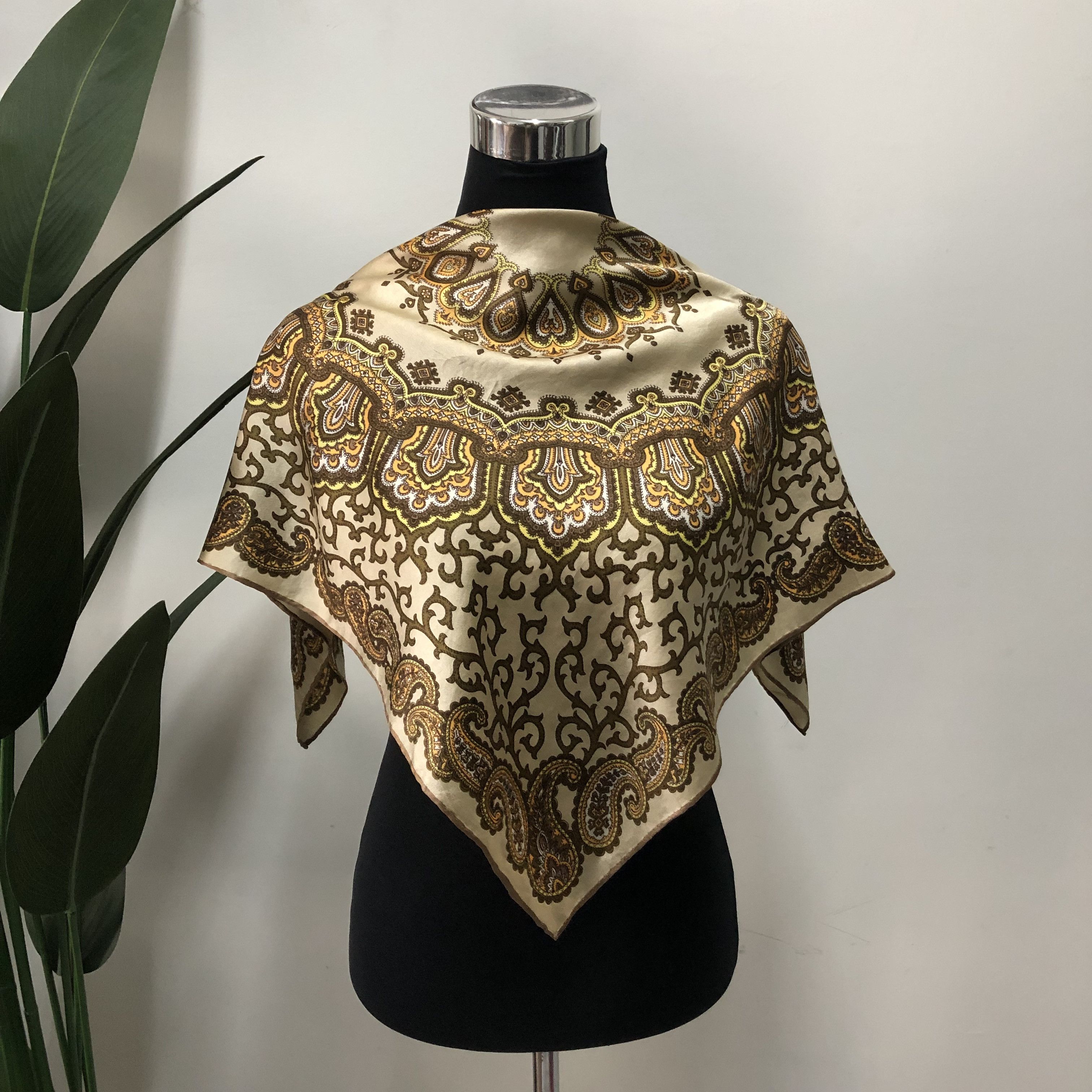 SikSilk Vintage Paislee Silk Scarf 30x30 #202-H Size ONE SIZE - 1 Thumbnail