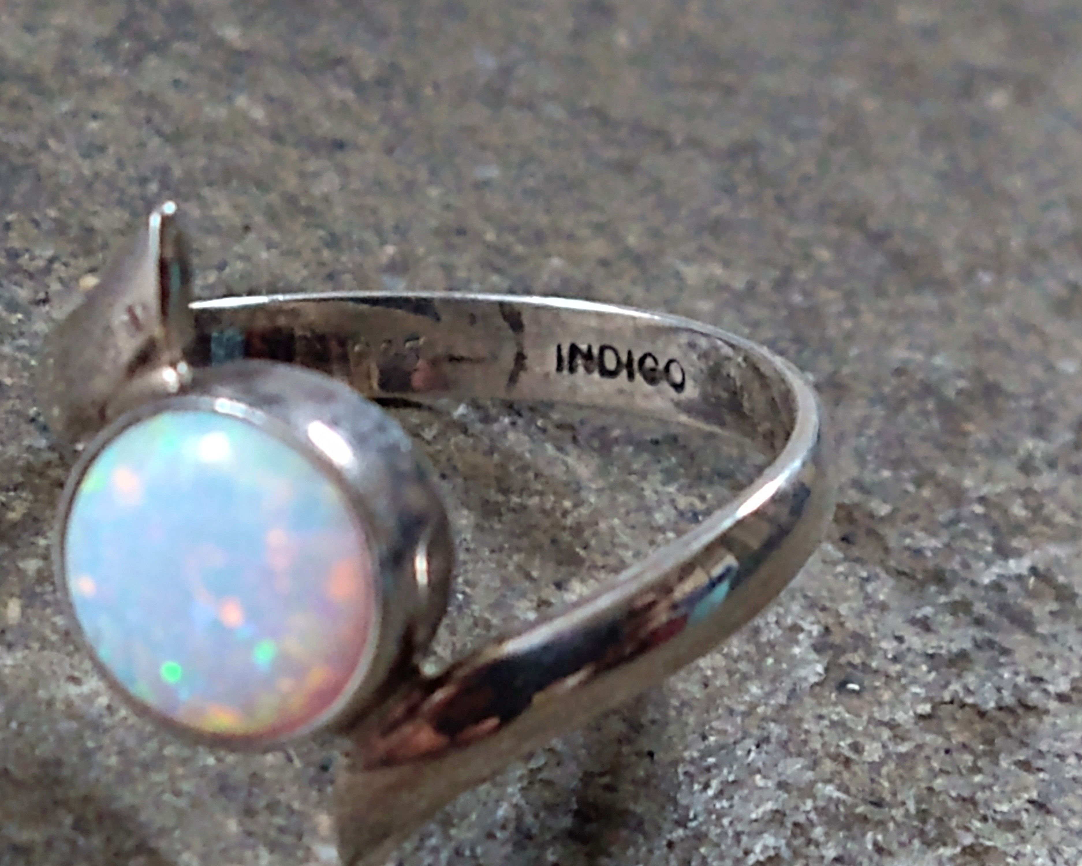 Jewelry Sterling Silver Ring Faux Fire Opal 7.5 Modern Bypass Size ONE SIZE - 5 Thumbnail