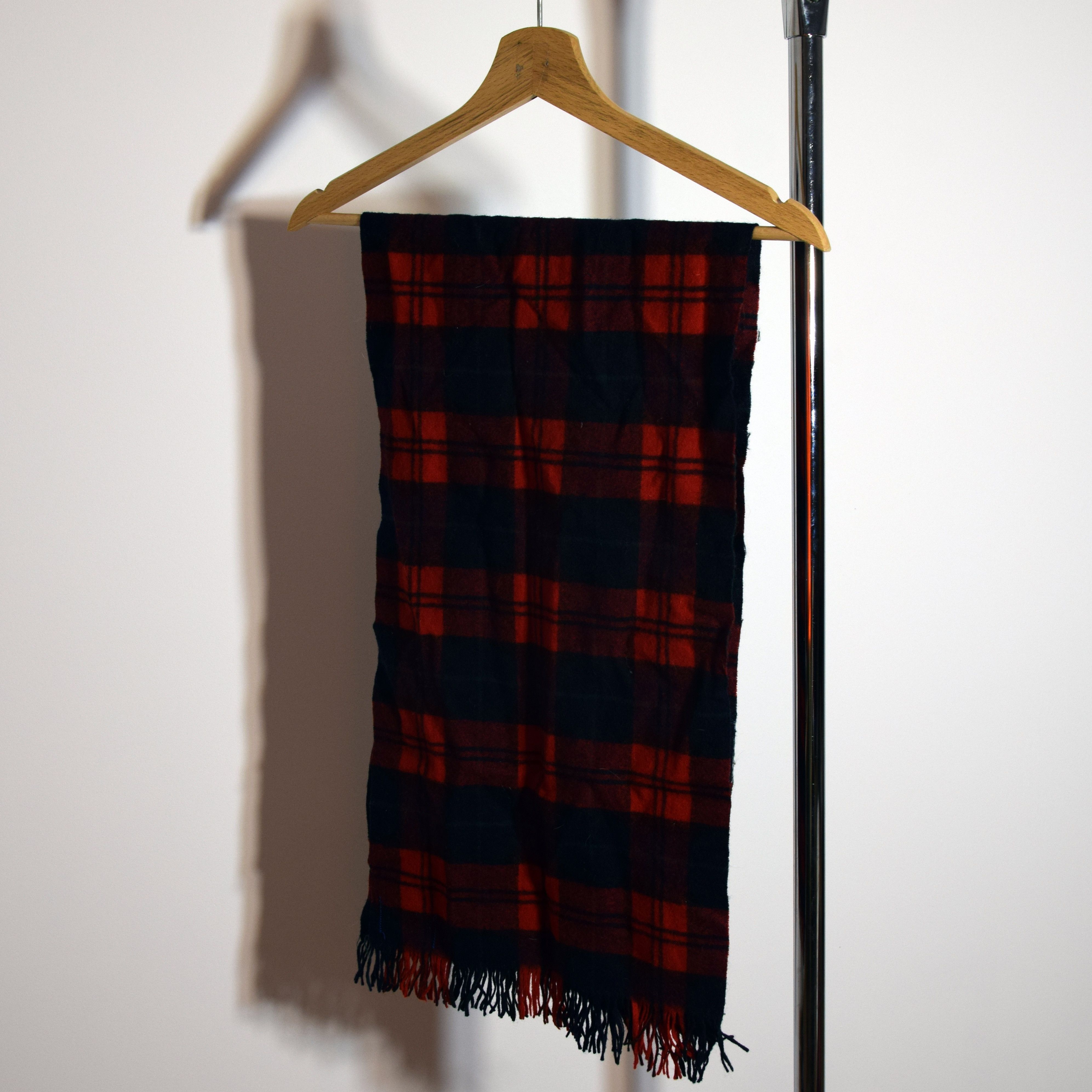 Pendleton × Vintage Virgin Wool Red Check Pendelton Vintage Cozy Scarf One Size Size ONE SIZE - 7 Thumbnail