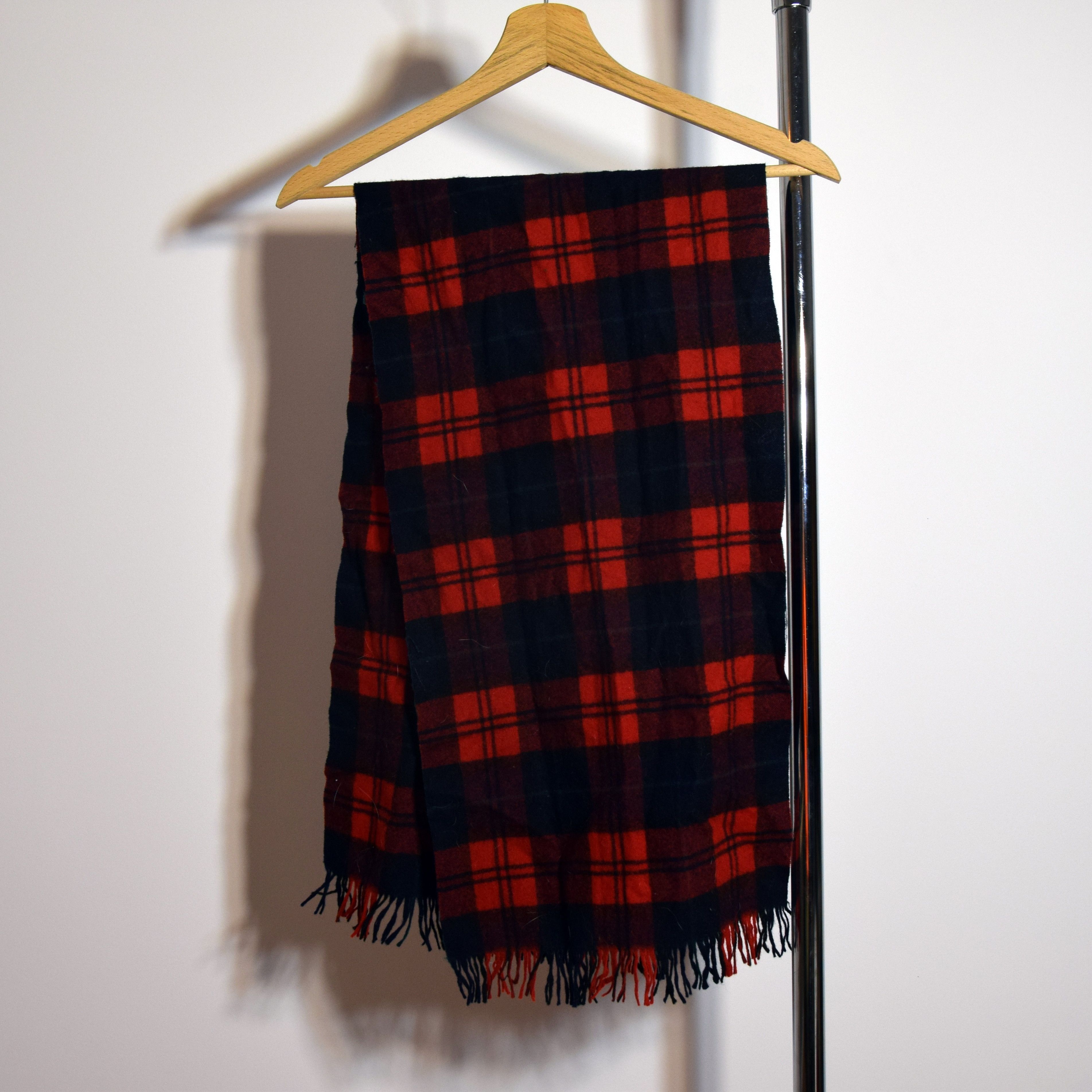 Pendleton × Vintage Virgin Wool Red Check Pendelton Vintage Cozy Scarf One Size Size ONE SIZE - 1 Thumbnail