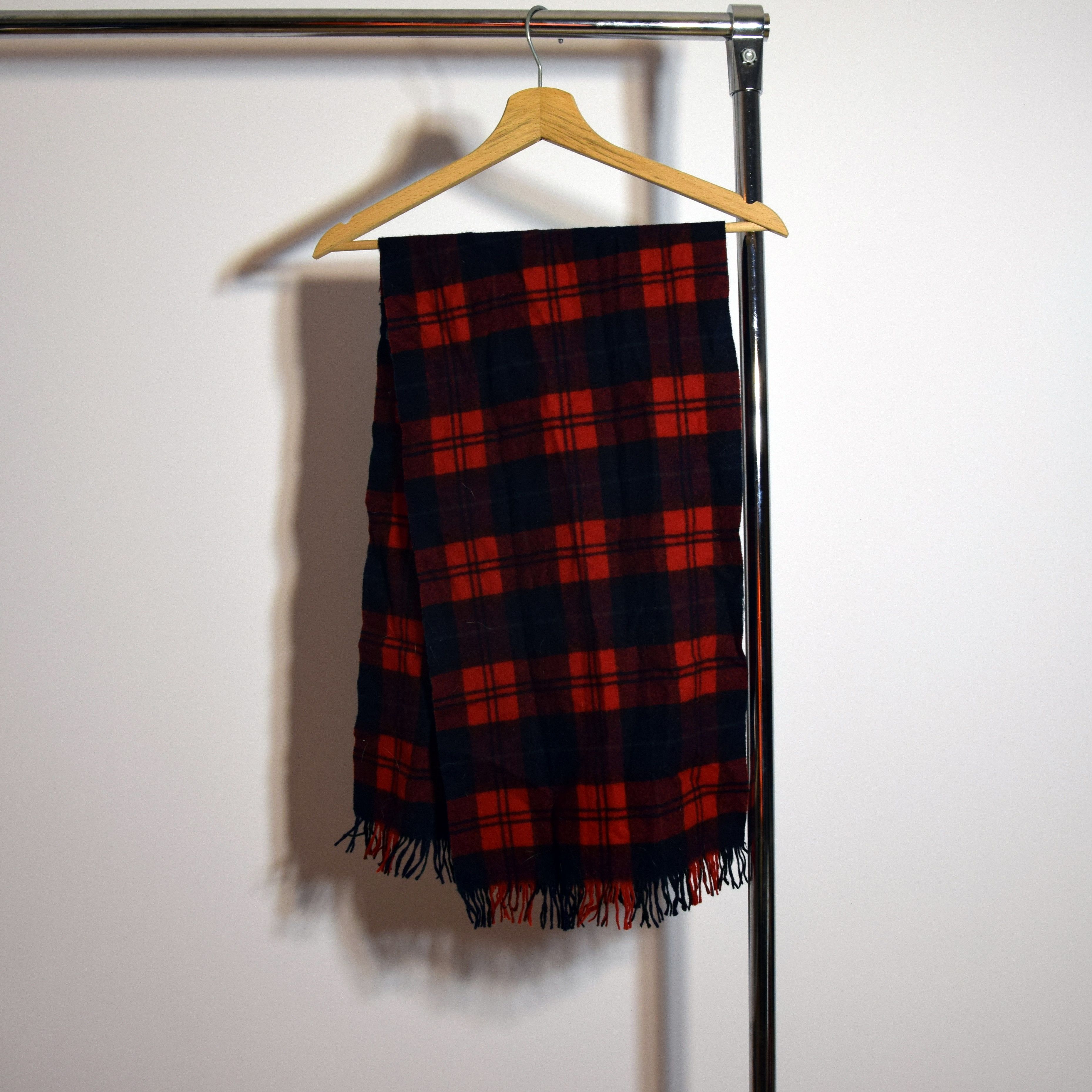 Pendleton × Vintage Virgin Wool Red Check Pendelton Vintage Cozy Scarf One Size Size ONE SIZE - 2 Thumbnail