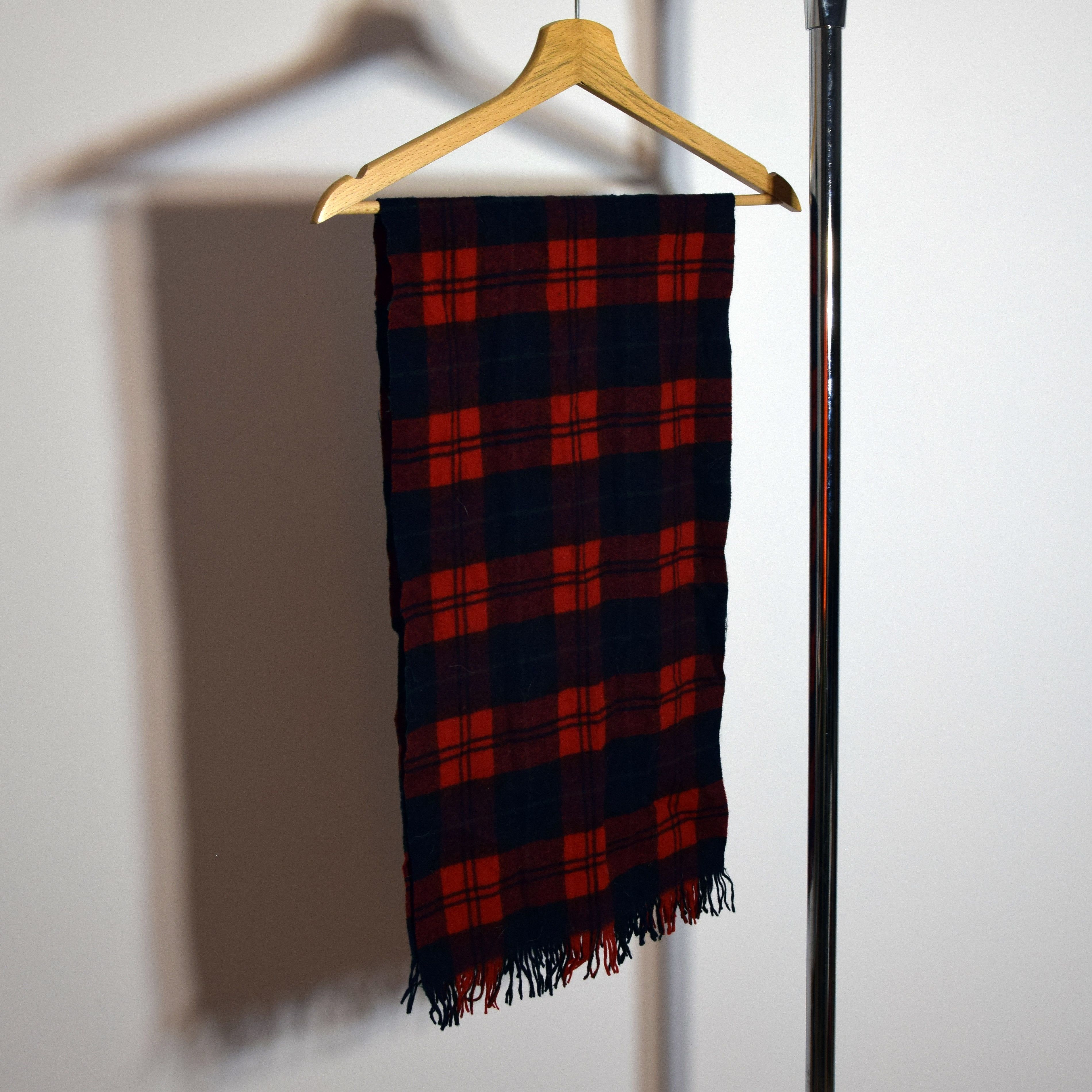 Pendleton × Vintage Virgin Wool Red Check Pendelton Vintage Cozy Scarf One Size Size ONE SIZE - 6 Thumbnail