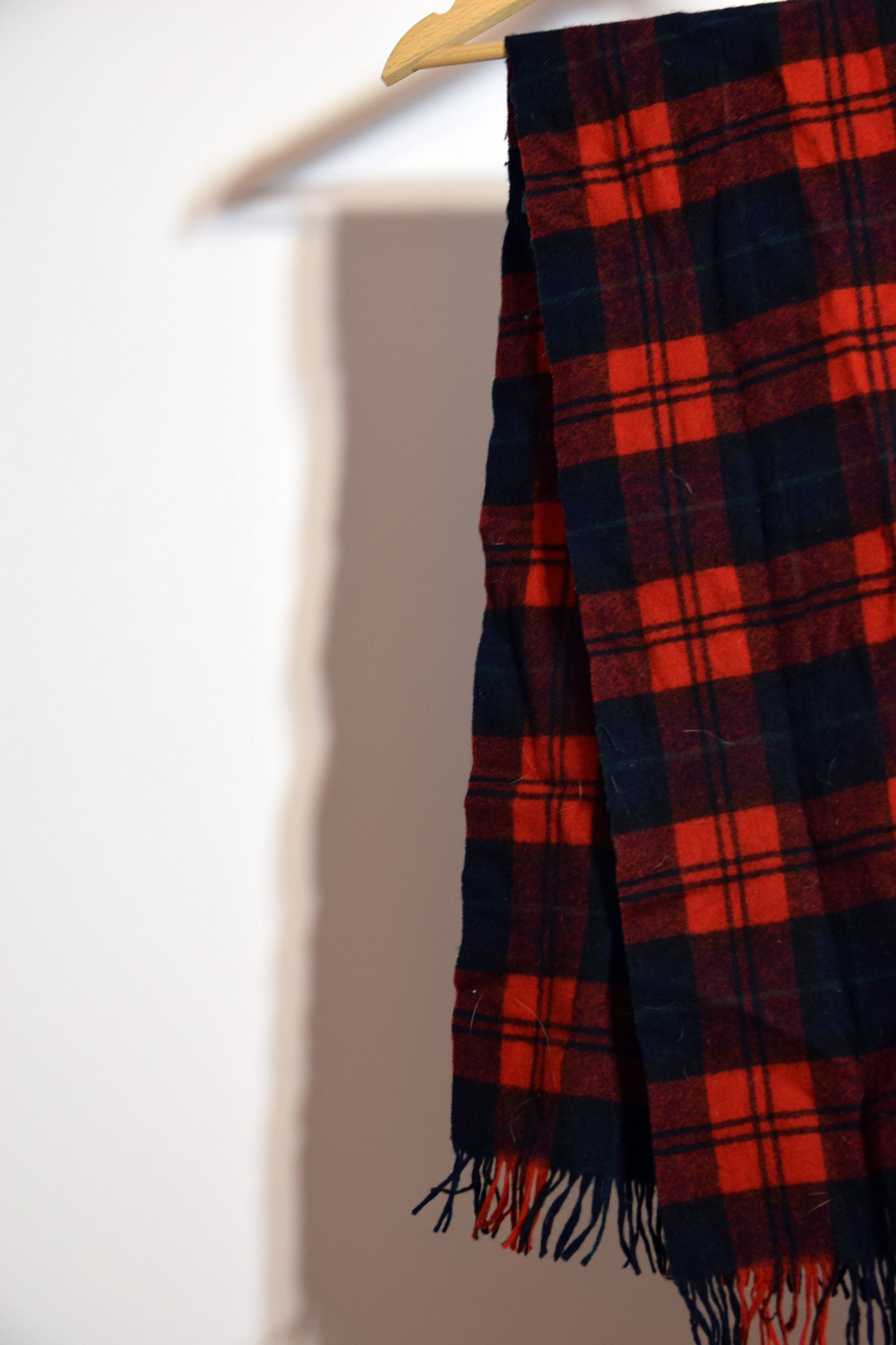 Pendleton × Vintage Virgin Wool Red Check Pendelton Vintage Cozy Scarf One Size Size ONE SIZE - 3 Thumbnail