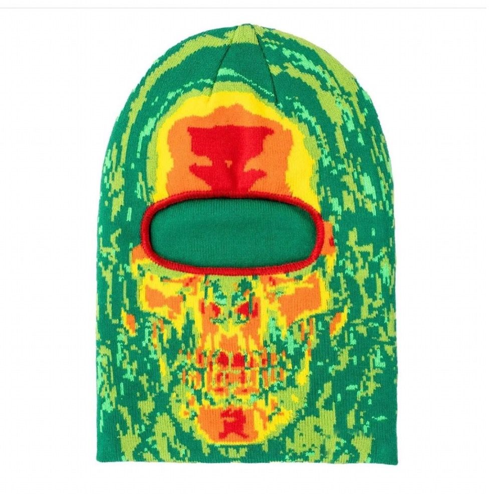 Vintage Green Thermal Face scan Ski Mask Beanie Balaclava heat ski Size ONE SIZE - 1 Preview