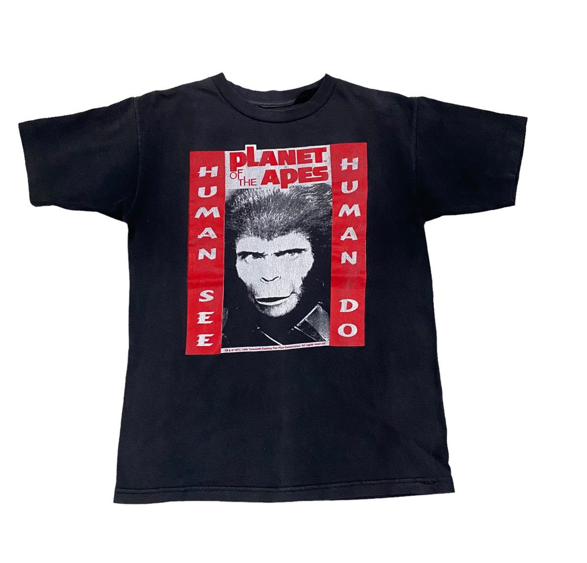 Vintage 90's Planet of the Apes Black T Shirt Medium Planet