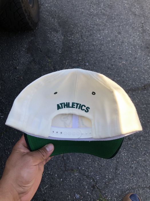Vintage Oakland Athletics A's MLB Three Stripe Pillbox Twins Snapback Hat Cap