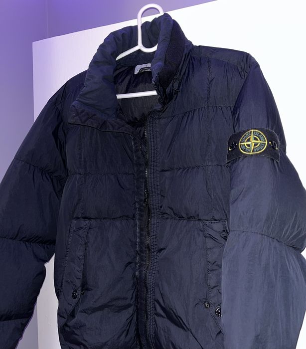 Blue stone island puffer sales jacket