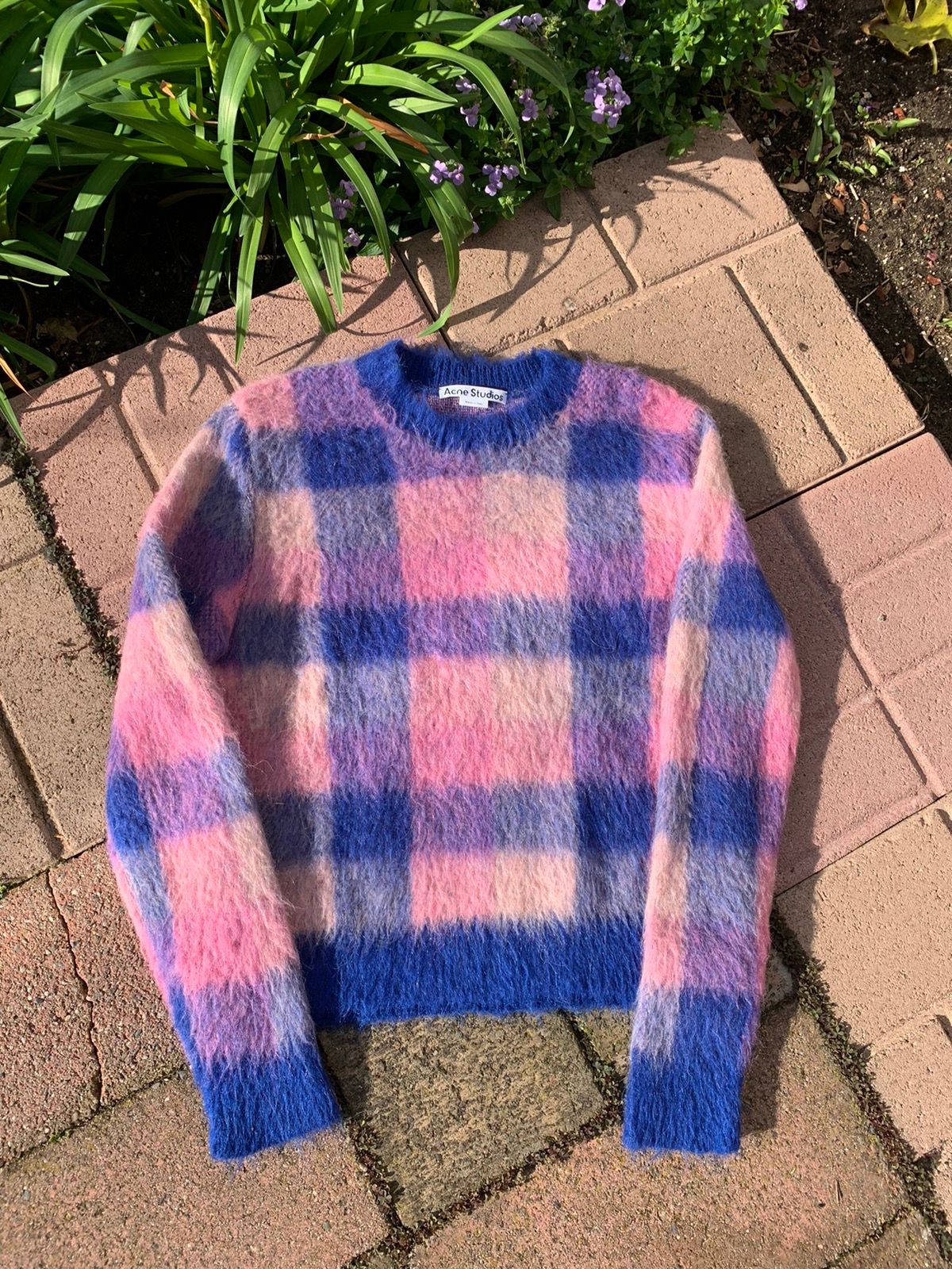 Pre-owned Acne Studios Grail  Checked Mohair Sweater In Multicolor