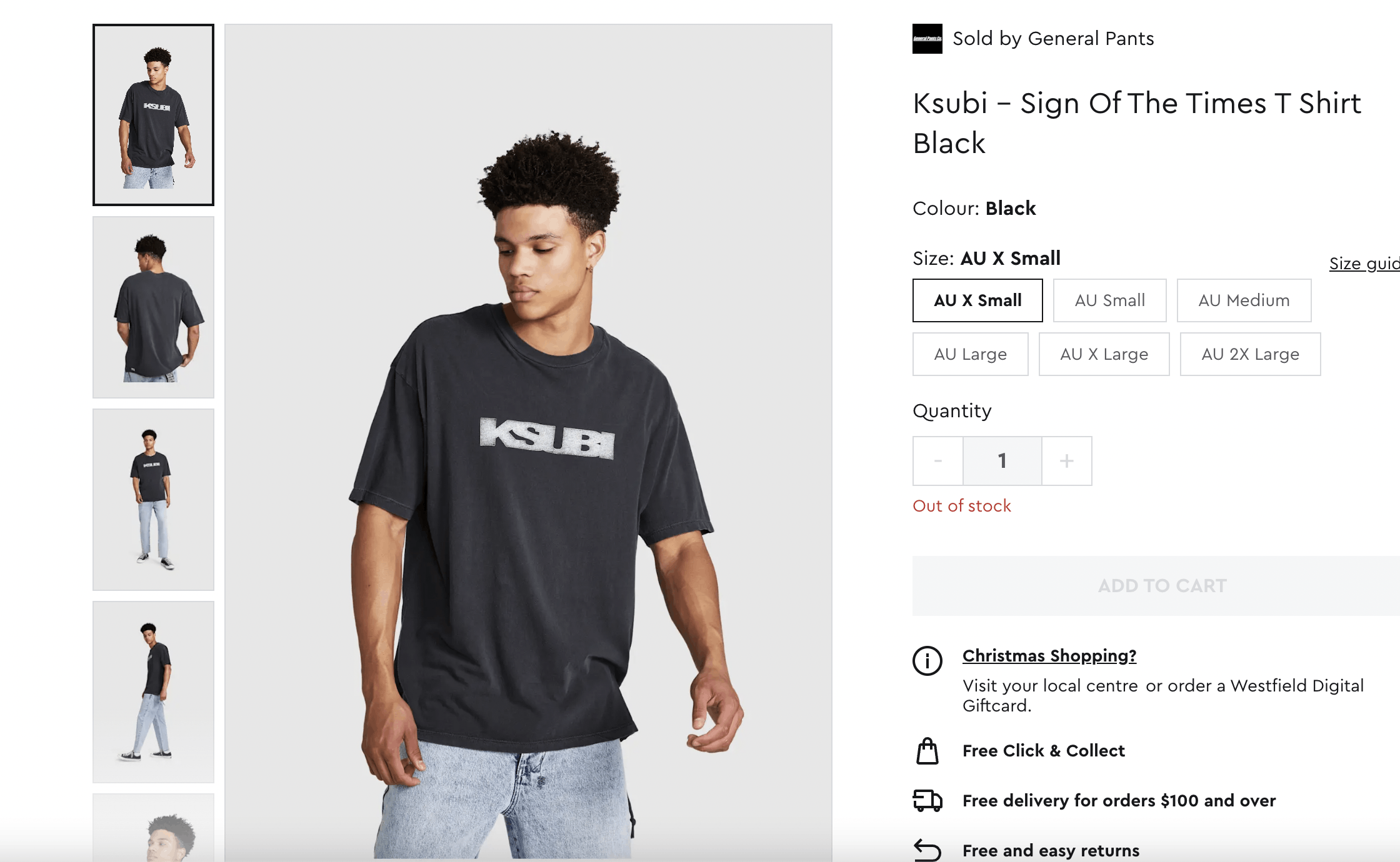 Ksubi Ksubi Charcoal Black T-shirt Size US M / EU 48-50 / 2 - 8 Thumbnail