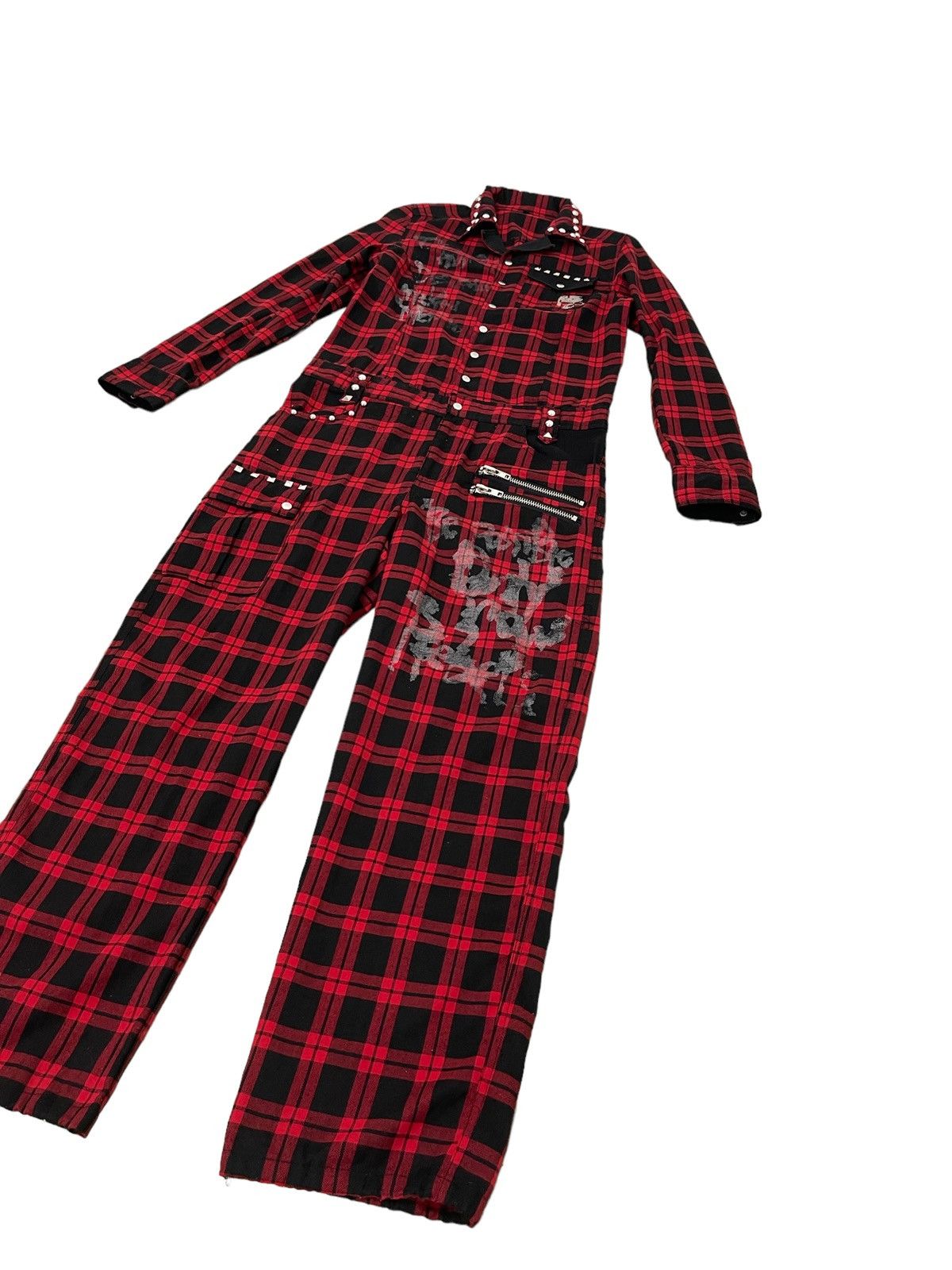 Japanese Brand Punk Jumpsuit Sex Pot Revenge Tartan Skulls 4🟩2 Size US S / EU 44-46 / 1 - 3 Thumbnail