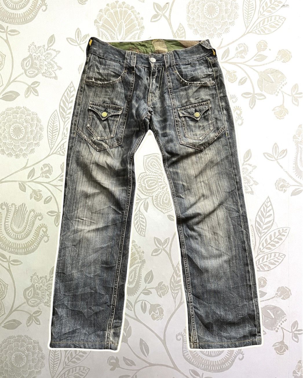 Japanese Brand × Vintage AVANT GARDE KEARNEY HOUSE CAMO BUSH DENIM JEANS Size US 32 / EU 48 - 14 Thumbnail