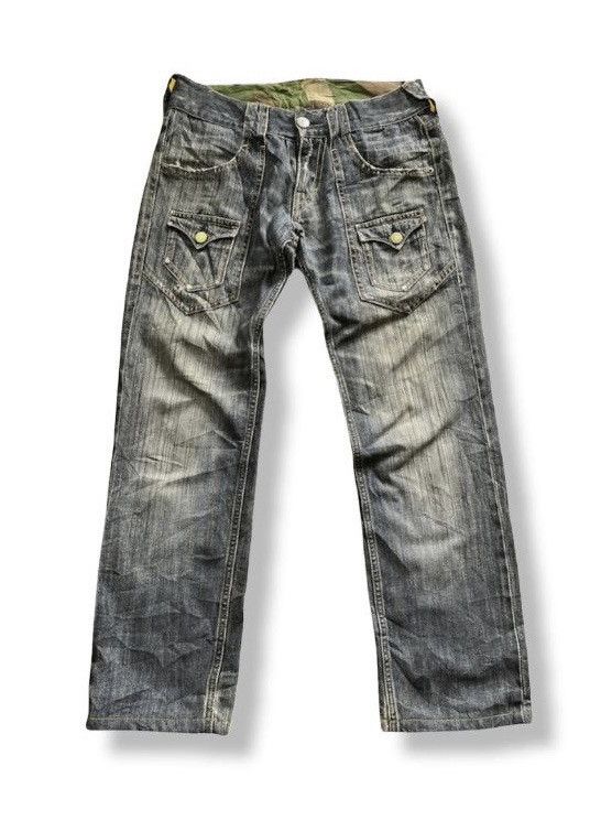 Japanese Brand × Vintage AVANT GARDE KEARNEY HOUSE CAMO BUSH DENIM JEANS Size US 32 / EU 48 - 1 Thumbnail
