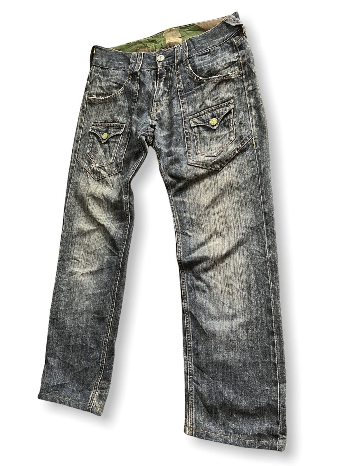 Japanese Brand × Vintage AVANT GARDE KEARNEY HOUSE CAMO BUSH DENIM JEANS Size US 32 / EU 48 - 5 Thumbnail