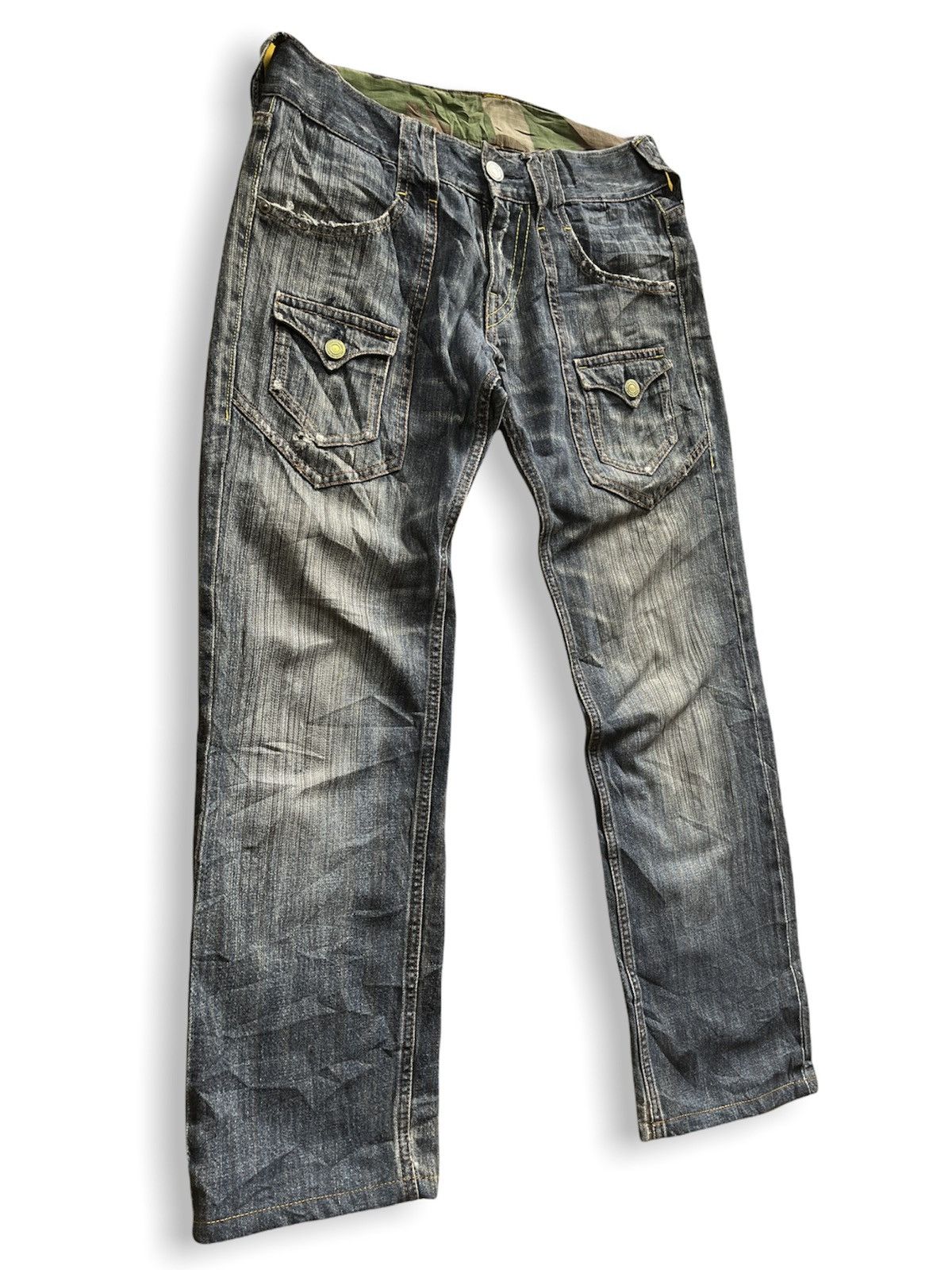 Japanese Brand × Vintage AVANT GARDE KEARNEY HOUSE CAMO BUSH DENIM JEANS Size US 32 / EU 48 - 4 Thumbnail