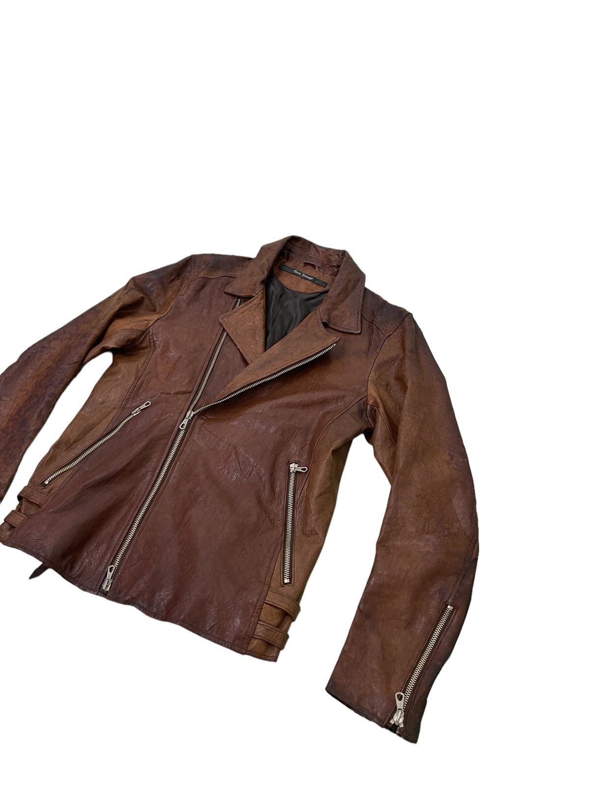 Japanese Brand Goat Skin Double Collar Bark Tannage Japan 4🟩2 Size US S / EU 44-46 / 1 - 2 Thumbnail