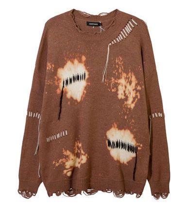 Stitch Oversized Long Sleeve Crewneck Sweater