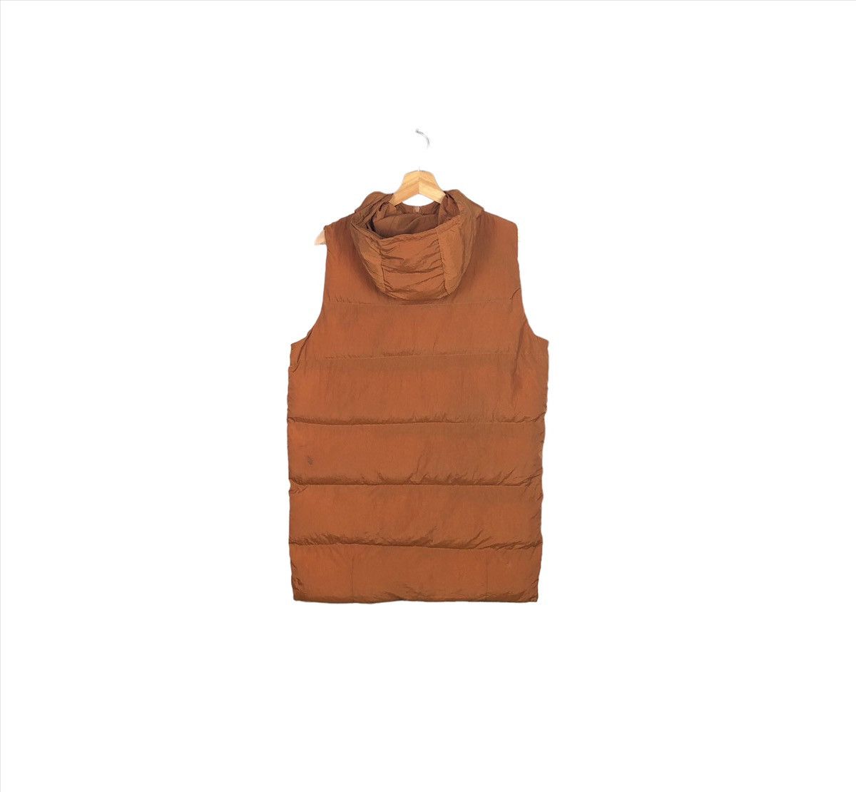 Japanese Brand × The Unbranded Brand Vintage Unbranded Beige Brown Puffer Hooded Puffer Vest Size US M / EU 48-50 / 2 - 2 Thumbnail